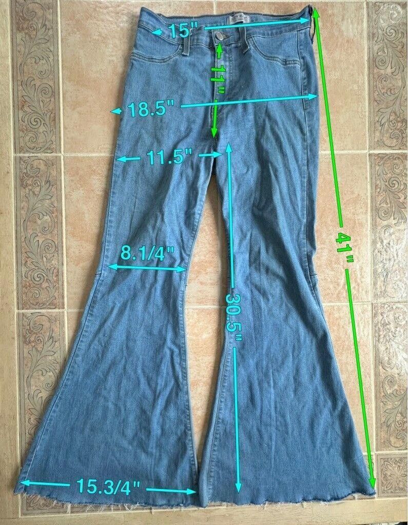 Designer Judy blue los angeles Jeggings wide bottom distressed 11/30 Size 30" / US 8 / IT 44 - 2 Thumbnail