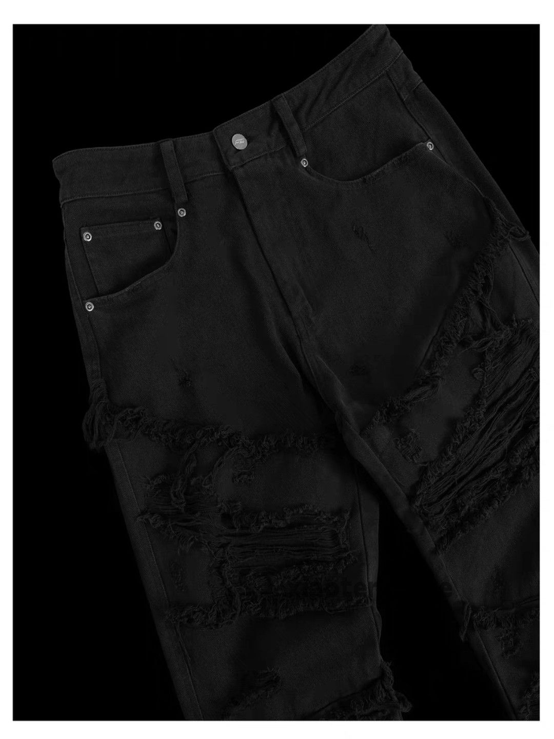 Jean × Vintage washed faded punk grunge flared damaged ripped jeans Size US 30 / EU 46 - 4 Thumbnail