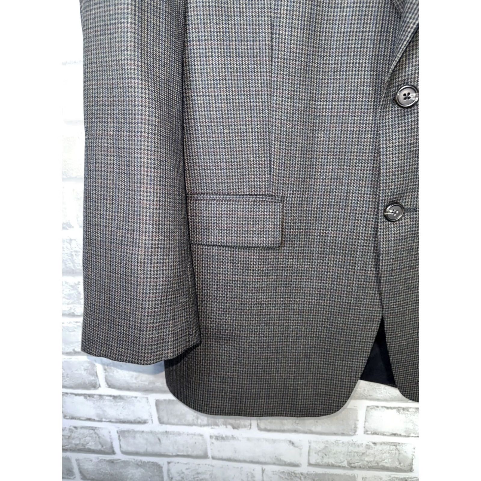 Ralph Lauren Lauren Ralph Lauren Sport Coat Blazer 41R Gray Wool Check Single-Breasted 2-Button Notch Lapel Men Blazer Sports Modern Regular Dress Coat Size 42R - 4 Thumbnail