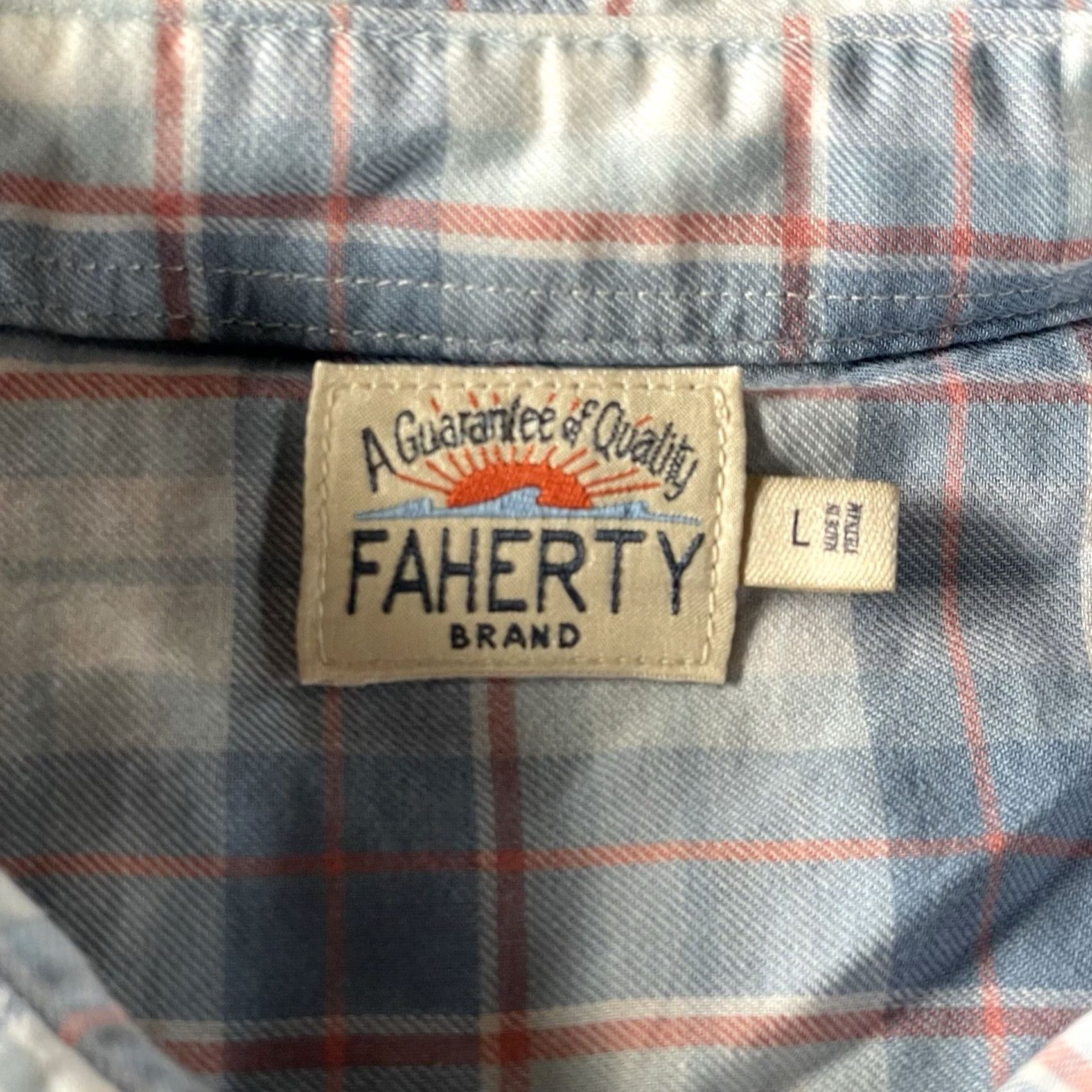 Faherty Faherty Shirt Mens Large Blue Plaid Long Sleeve Button-Up Shirt Size US L / EU 52-54 / 3 - 2 Thumbnail