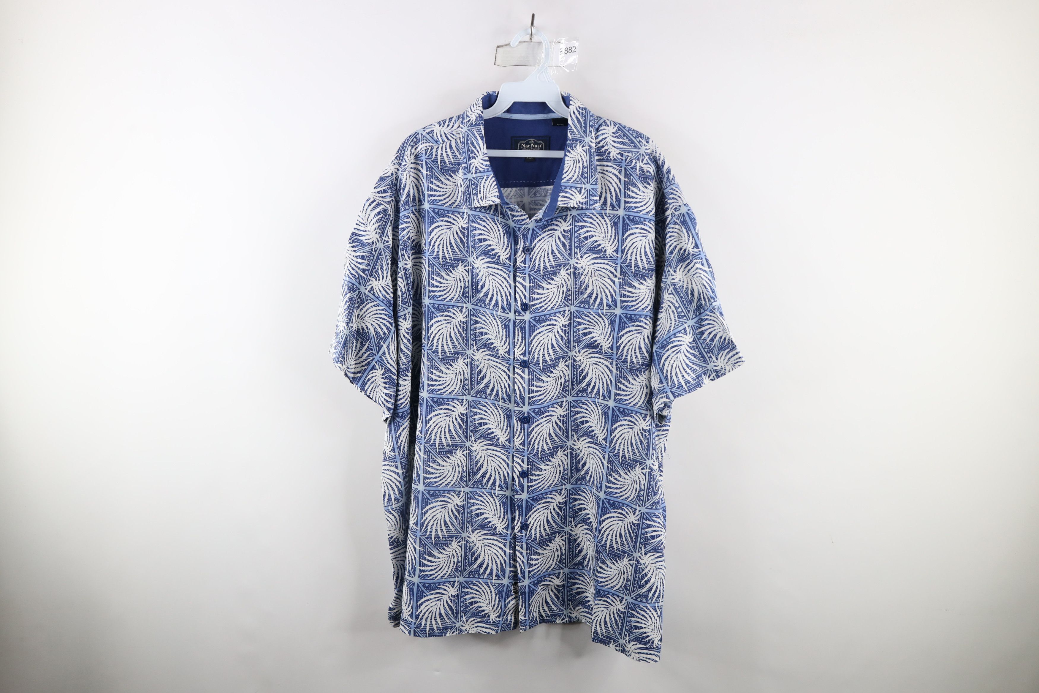 Nat Nast × Vintage Nat Nast Luxury Originals Leaf Silk Blend Hawaiian Shirt Size US XXL / EU 58 / 5 - 1 Thumbnail