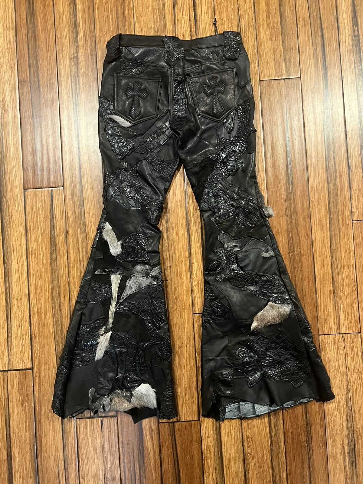 Yasuyuki Ishii Yasuyuki Ishii “Destroy” Leather Fur Variation Flared Jeans Size US 34 / EU 50 - 8 Thumbnail