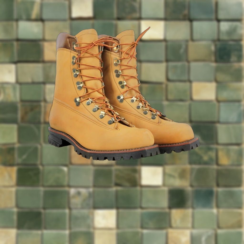 Mason's VINTAGE Mason Boots Mens 70s Leather Hiking Tan Brown 9.5 C 70s Vibram Sole Shoes Mens Size US 10 / EU 43 - 1 Thumbnail