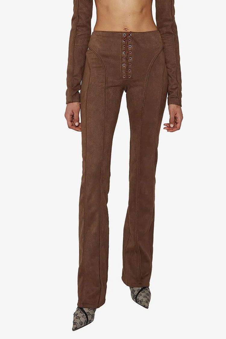 Misbhv $610 MISBHV Vegan Suede Lara Trousers Size 26" / US 2 / IT 38 - 1 Thumbnail
