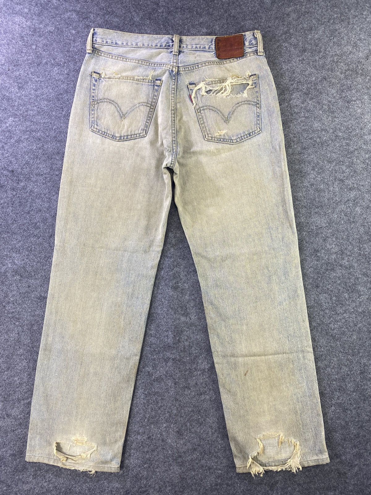 Jean × Levi's × Vintage Vintage Levis 502 Distresses Blue Wash Jeans - J938 Size US 34 / EU 50 - 3 Thumbnail