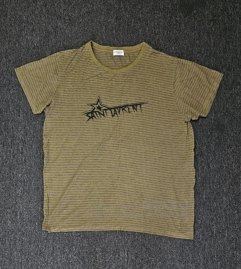 Saint Laurent Brown Plaid Short Sleeve T.