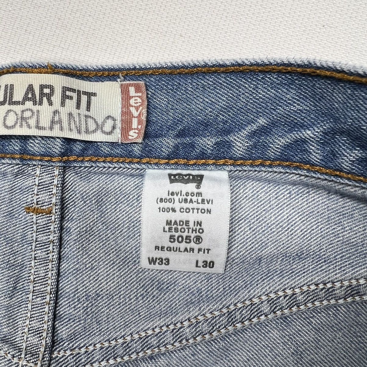 Levi's Levis 505 Jeans Regular Fit Straight Blue Pants Denim Y2K Size US 33 - 8 Thumbnail