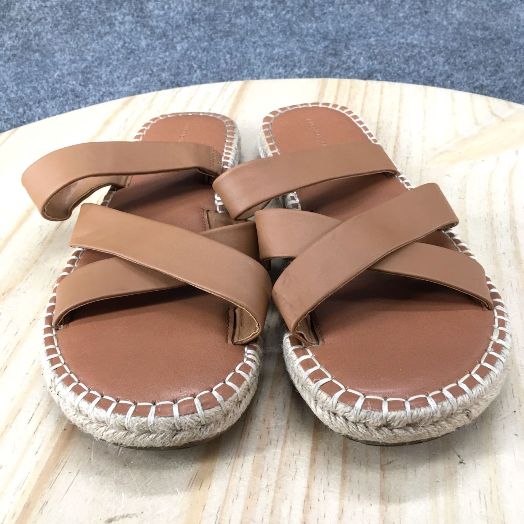 Vintage American Eagle Sandals Outfitters 9 Slide Straps Faux Leather Brown Size US 9 / IT 39 - 5 Thumbnail