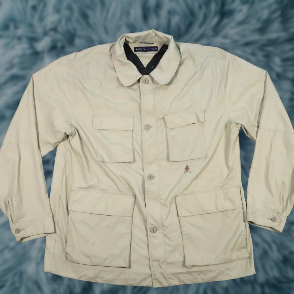 Tommy Hilfiger VTG Tommy Hilfiger Jacket Military Chore Coat XL Beige Nylon Canvas Long Regular Men Size US XL / EU 56 / 4 - 1 Thumbnail
