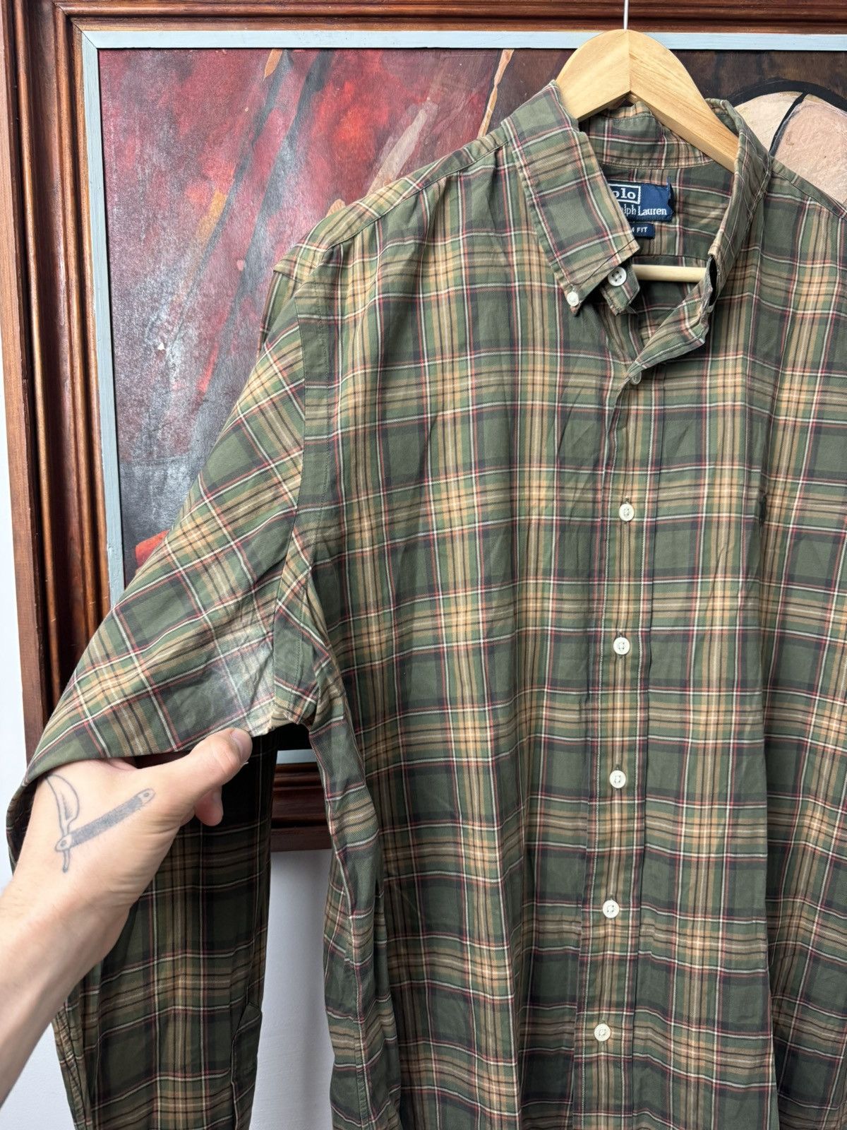 Ralph Lauren Polo Ralph Lauren Olive Checkered Button Up Shirt Casual Size US L / EU 52-54 / 3 - 7 Thumbnail
