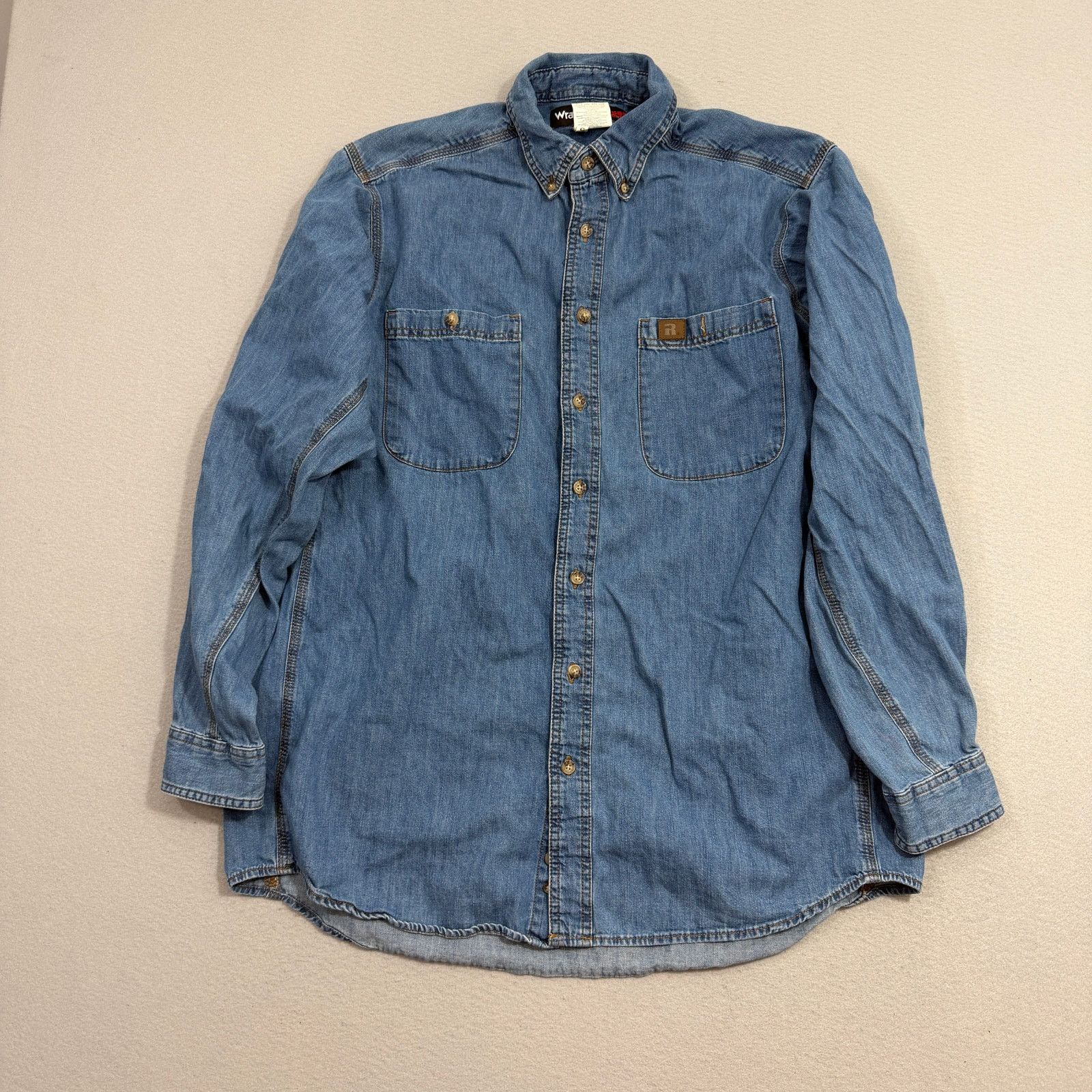Wrangler Vintage Wrangler Riggs Workwear Denim Shirt Men's XLT Blue Size US XL / EU 56 / 4 - 1 Thumbnail