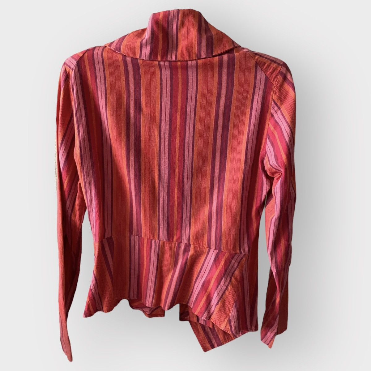 Vintage × Vivienne Westwood Vintage AW00 Red Striped Asymmetric Blouse Size L / US 10 / IT 46 - 5 Thumbnail