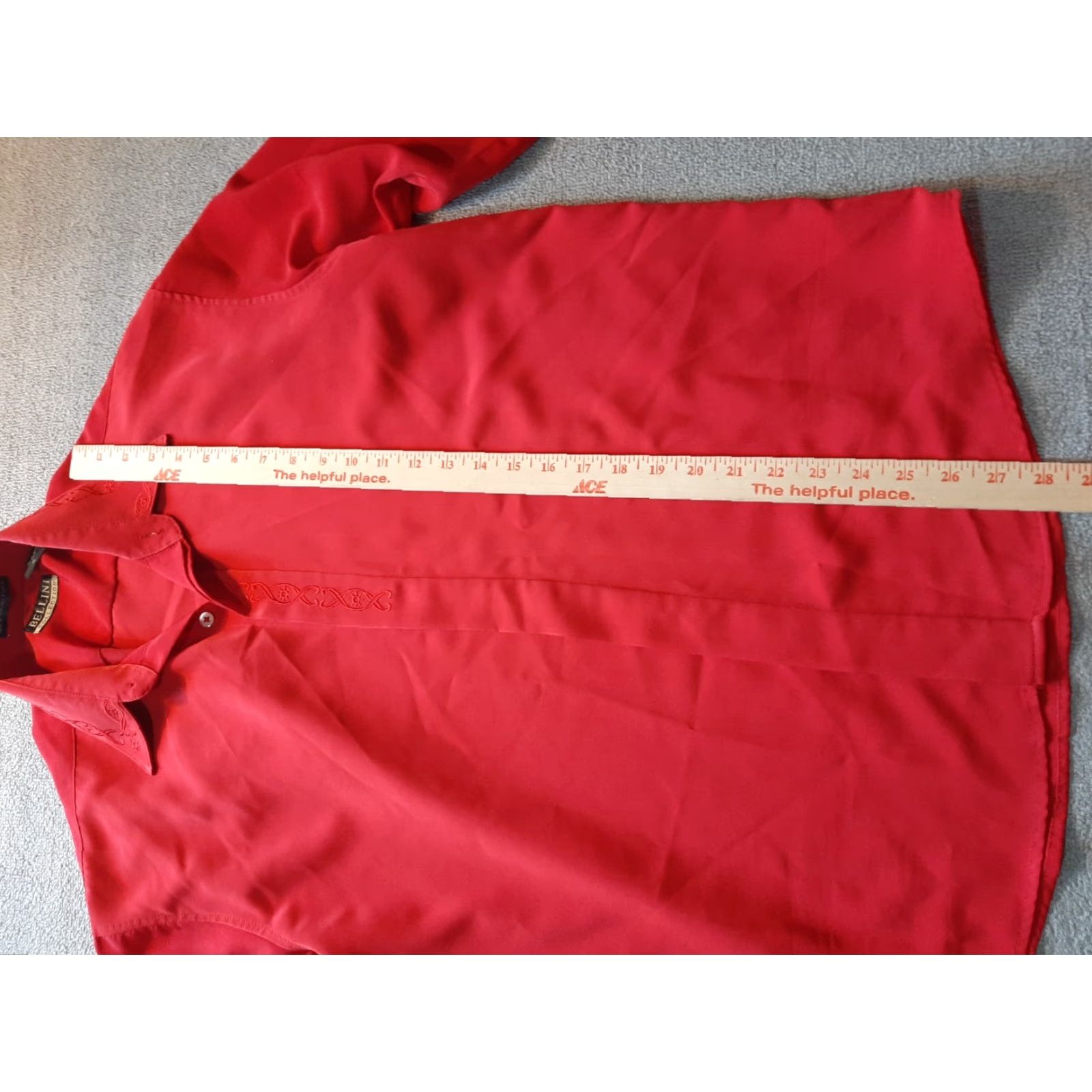 Vintage Bellini Women's Top Button-Down Red Long Sleeve Collared Shirt M Medium Womens Size M / US 6-8 / IT 42-44 - 6 Thumbnail