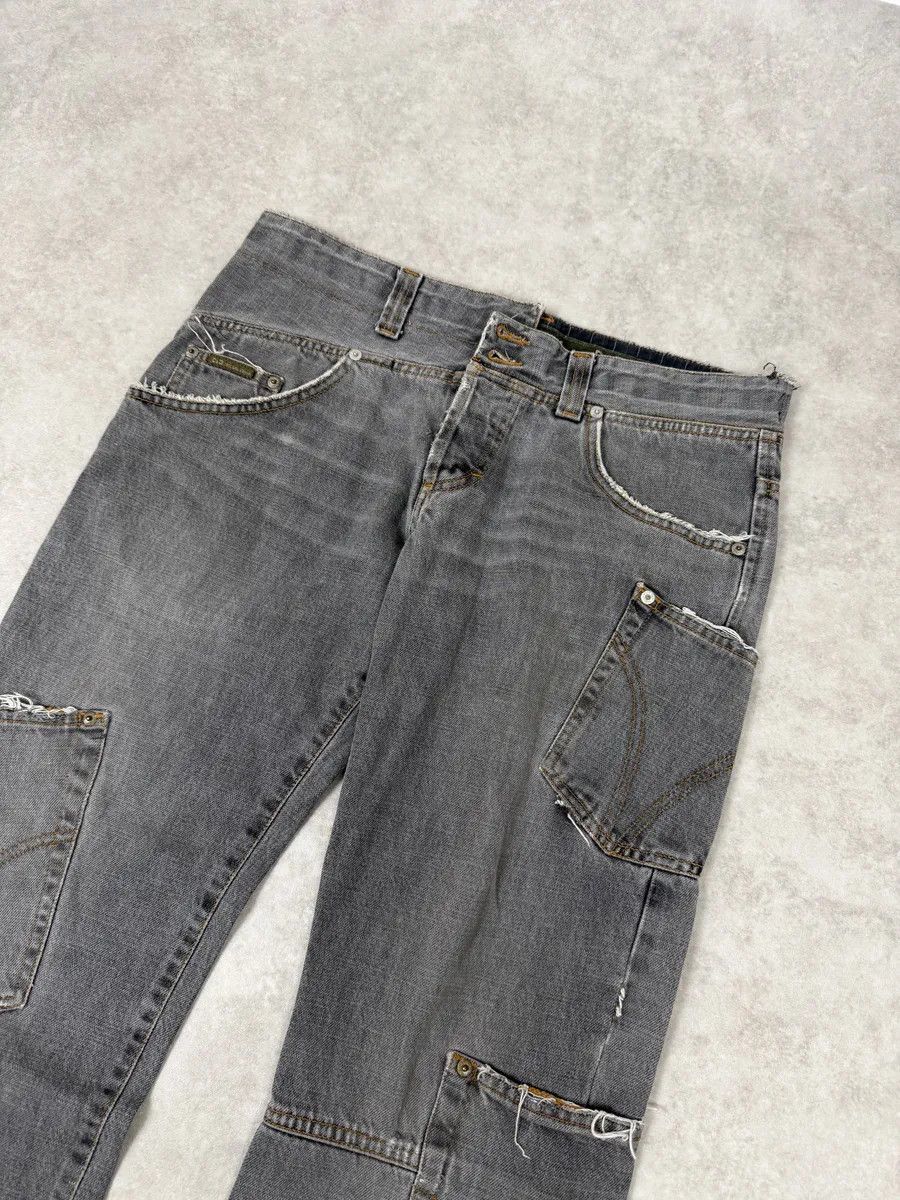Dolce & Gabbana AW2004 Dolce & Gabbana Asymmetrical Grey Cargo Denim Jeans Size US 32 / EU 48 - 7 Thumbnail