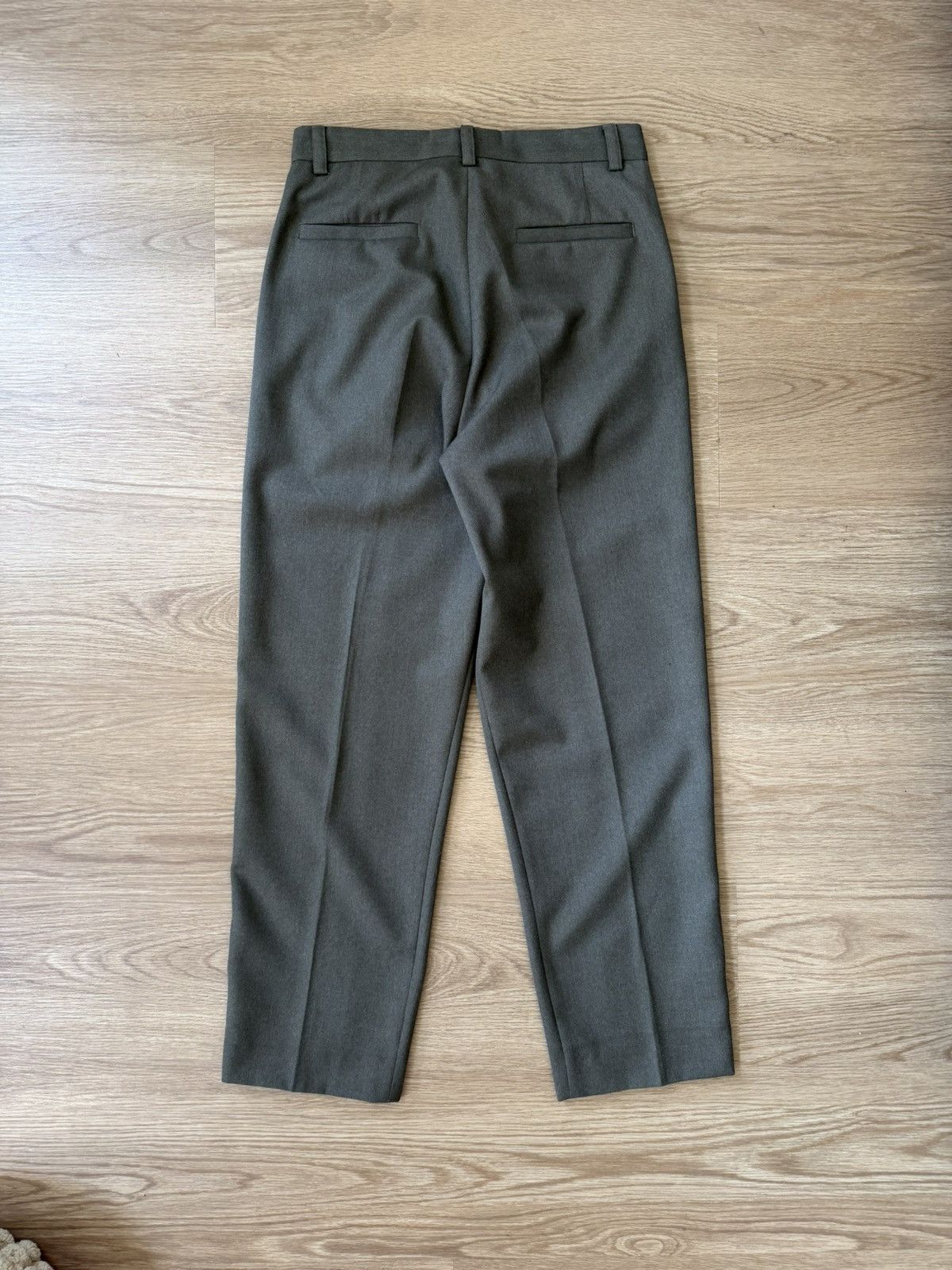 Another Aspect Pants 1.0 Bottle Green Wool Twill Wide Leg Pleated Size US 30 / EU 46 - 2 Thumbnail