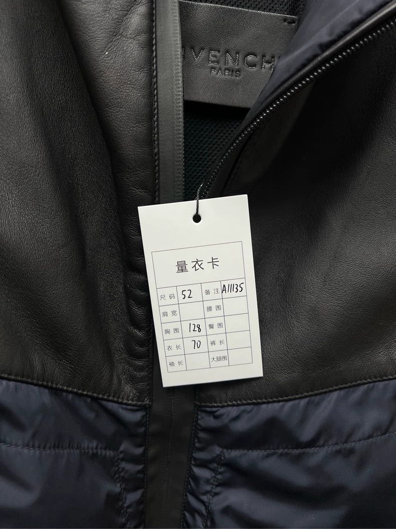 Givenchy Givenchy Size52 Back Logo Mixed Leather Jacket Size US M / EU 48-50 / 2 - 7 Thumbnail