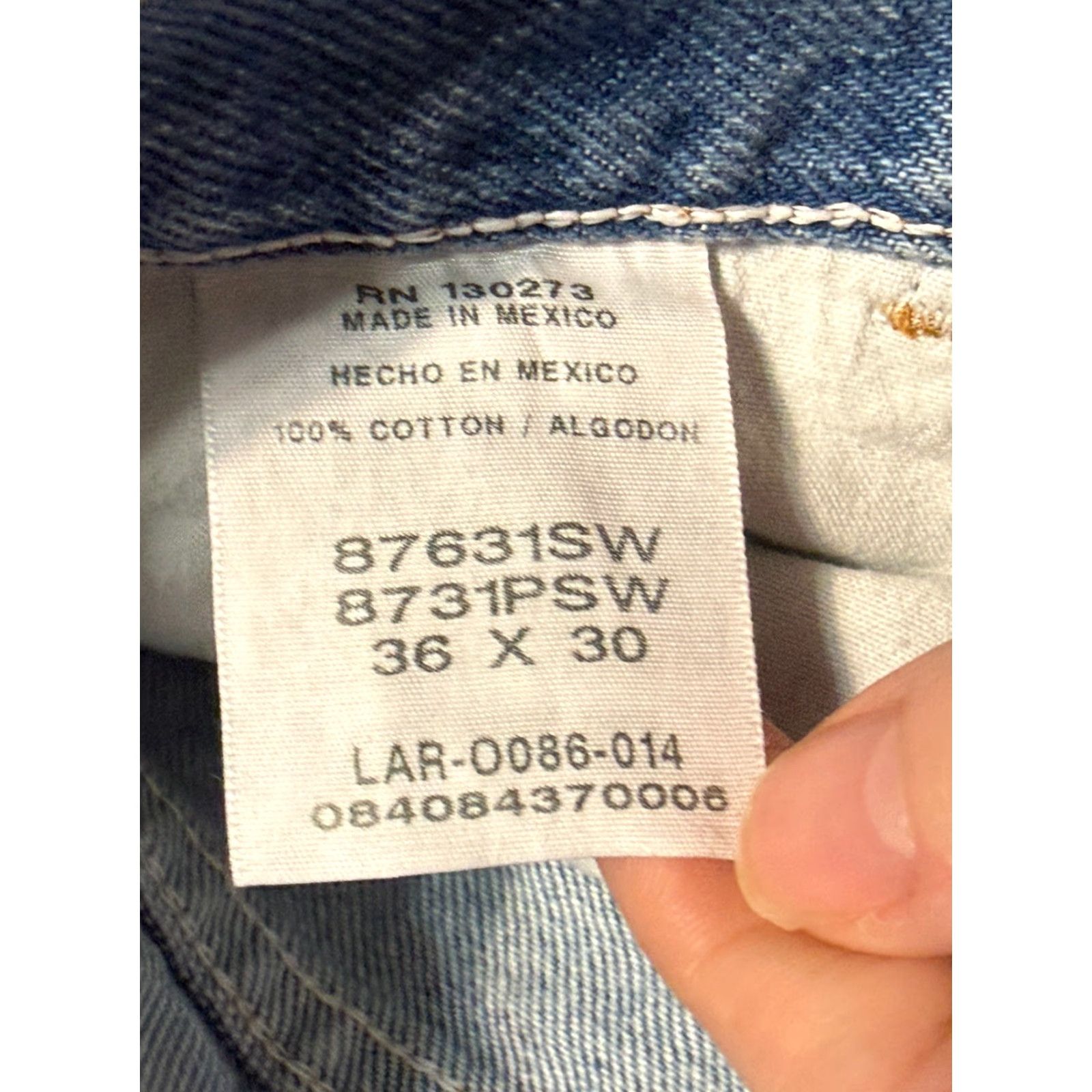 Vintage Rustler Jeans Men 36x30 Blue Denim Regular Fit Straight Leg NWT Jeans 5-Pocket Logo Zip Size US 36 / EU 52 - 5 Thumbnail