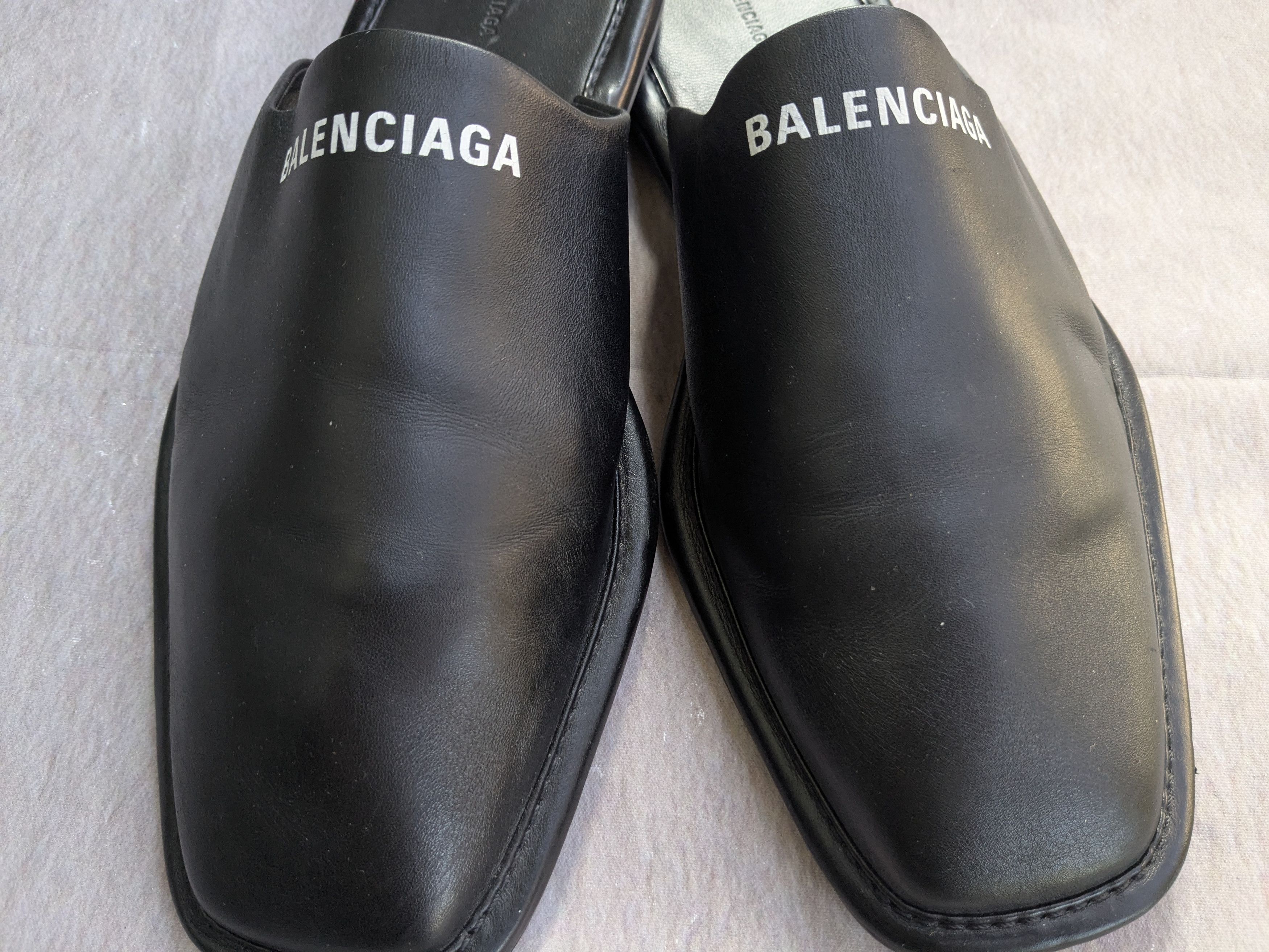 Balenciaga Balenciaga Leather Slippers Black Leather 7 40 Sandals Mules Size US 7 / EU 40 - 4 Thumbnail