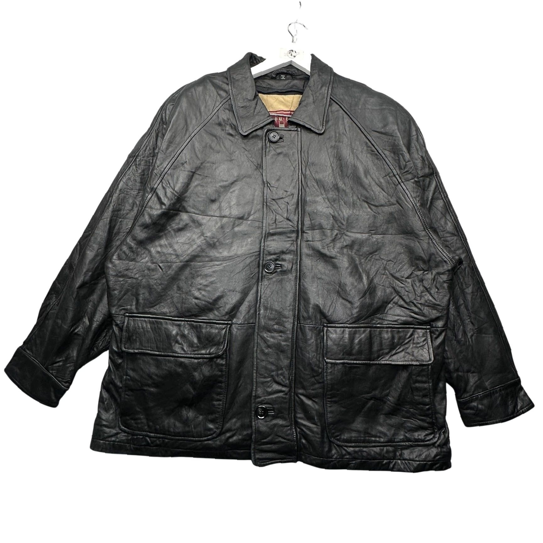 Vintage J Park Couture Quilt Lined Leather Jacket Coat Mens XL Black Pockets Size US XL / EU 56 / 4 - 2 Thumbnail
