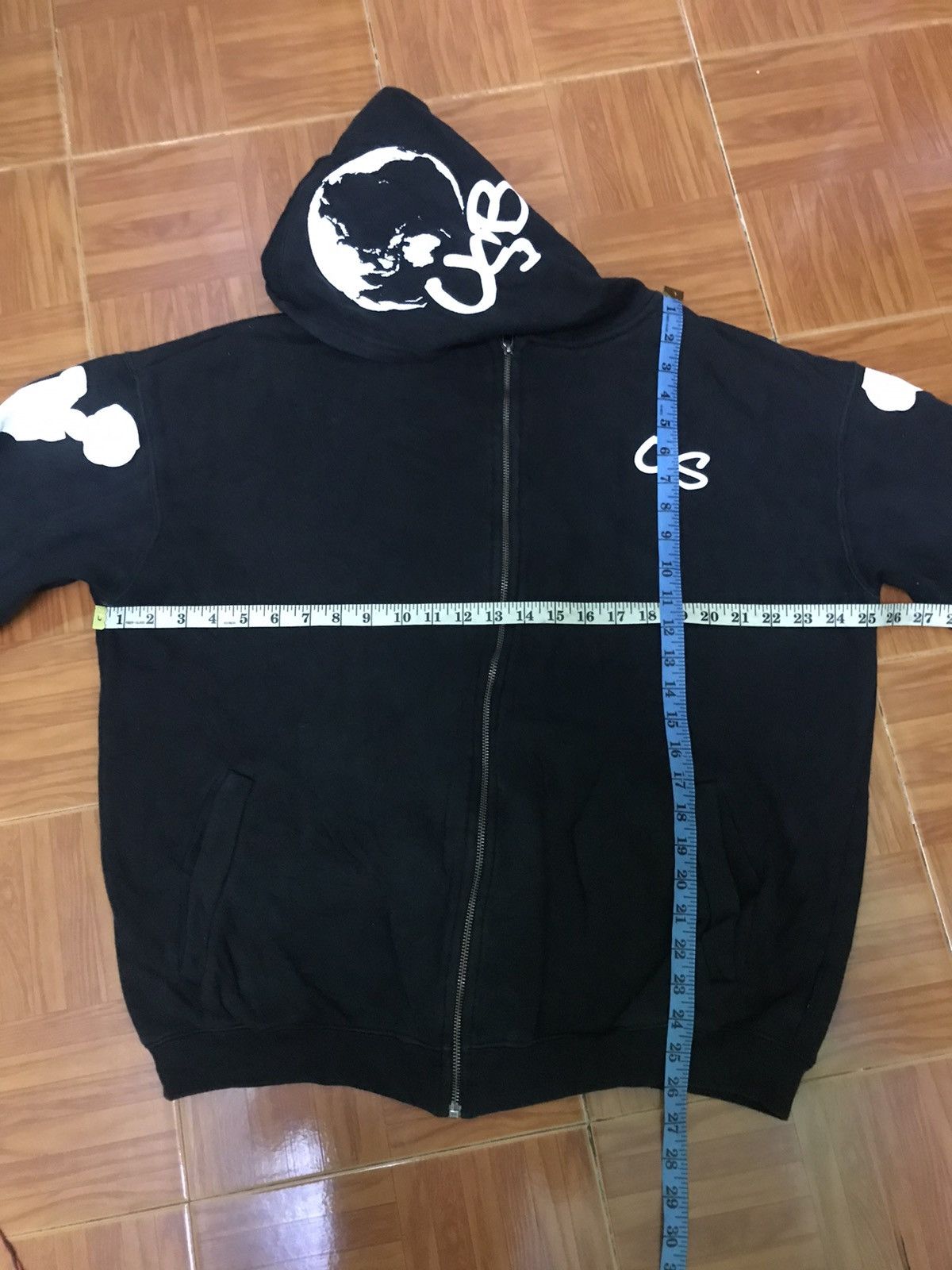 Japanese Brand u.s. boarder Oversized Black Skeleton Hoodie Size US XL / EU 56 / 4 - 10 Thumbnail