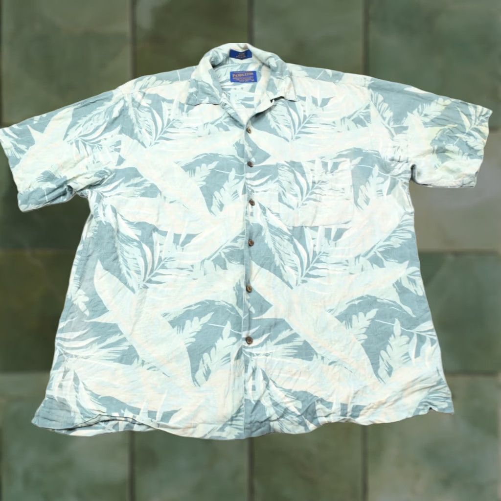 Pendleton Pendleton Silk Camp Hawaiian Shirt Mens M Blue Floral Short Sleeve ButtonUp Size US M / EU 48-50 / 2 - 1 Thumbnail