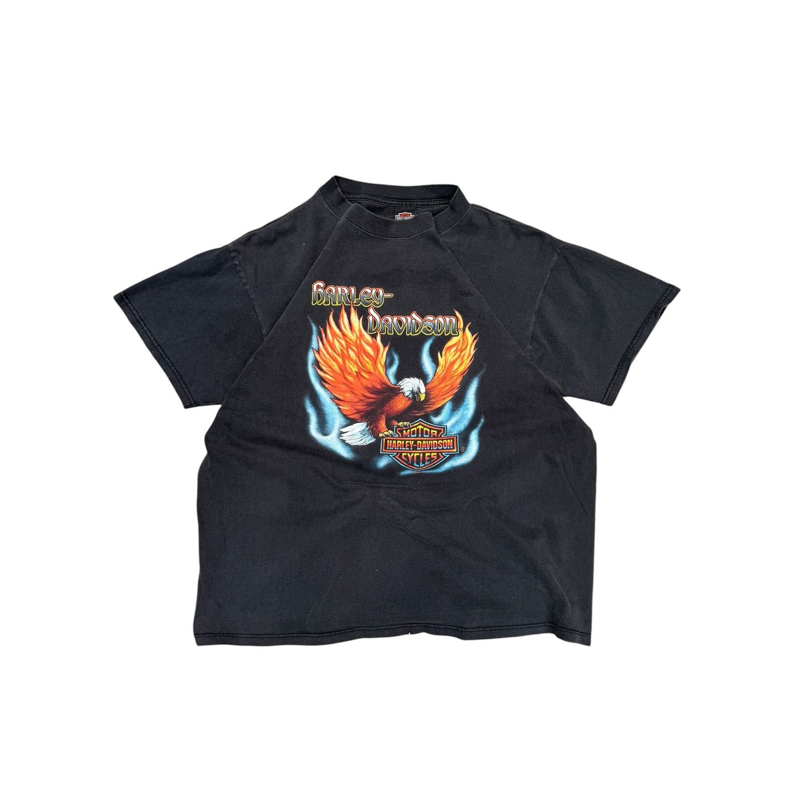 Harley Davidson 1999 Harley Davidson Eagle Flames Tee Size US XL / EU 56 / 4 - 1 Thumbnail