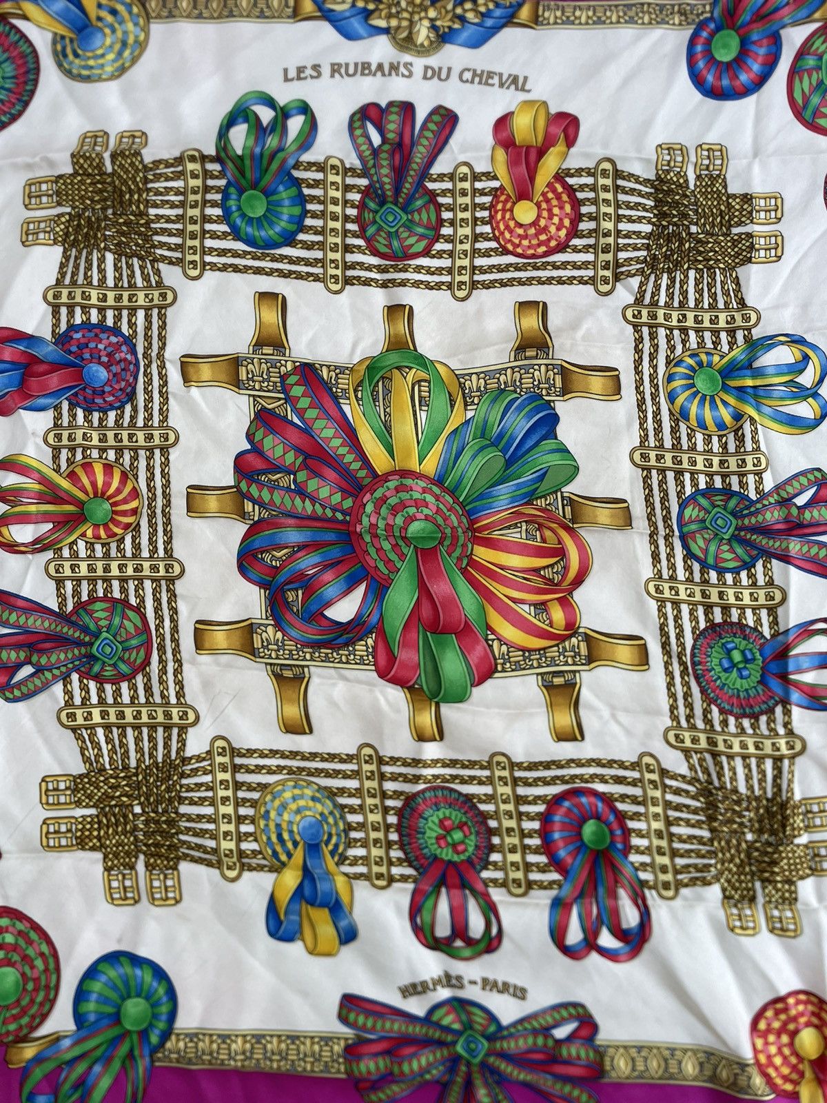 Hermes Hermès Carre 90 LES RUBANS DU CHEVAL - Horse Ribbon Scarf Size ONE SIZE - 7 Thumbnail