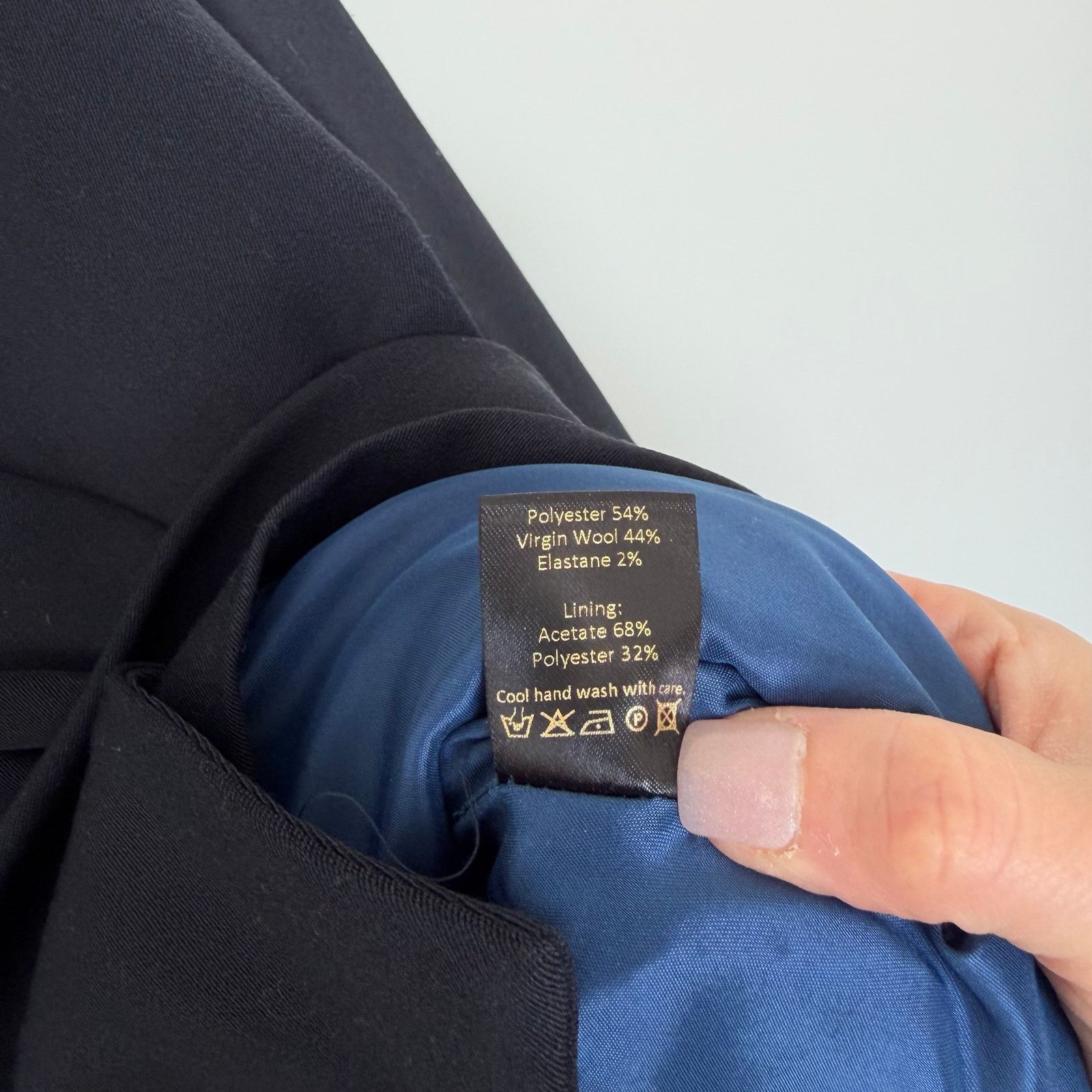 Other The Fold Navy Blue Wool Blend Belleville Crepe Top Sz 16 Size XXL / US 16-18 / IT 52-54 - 4 Thumbnail