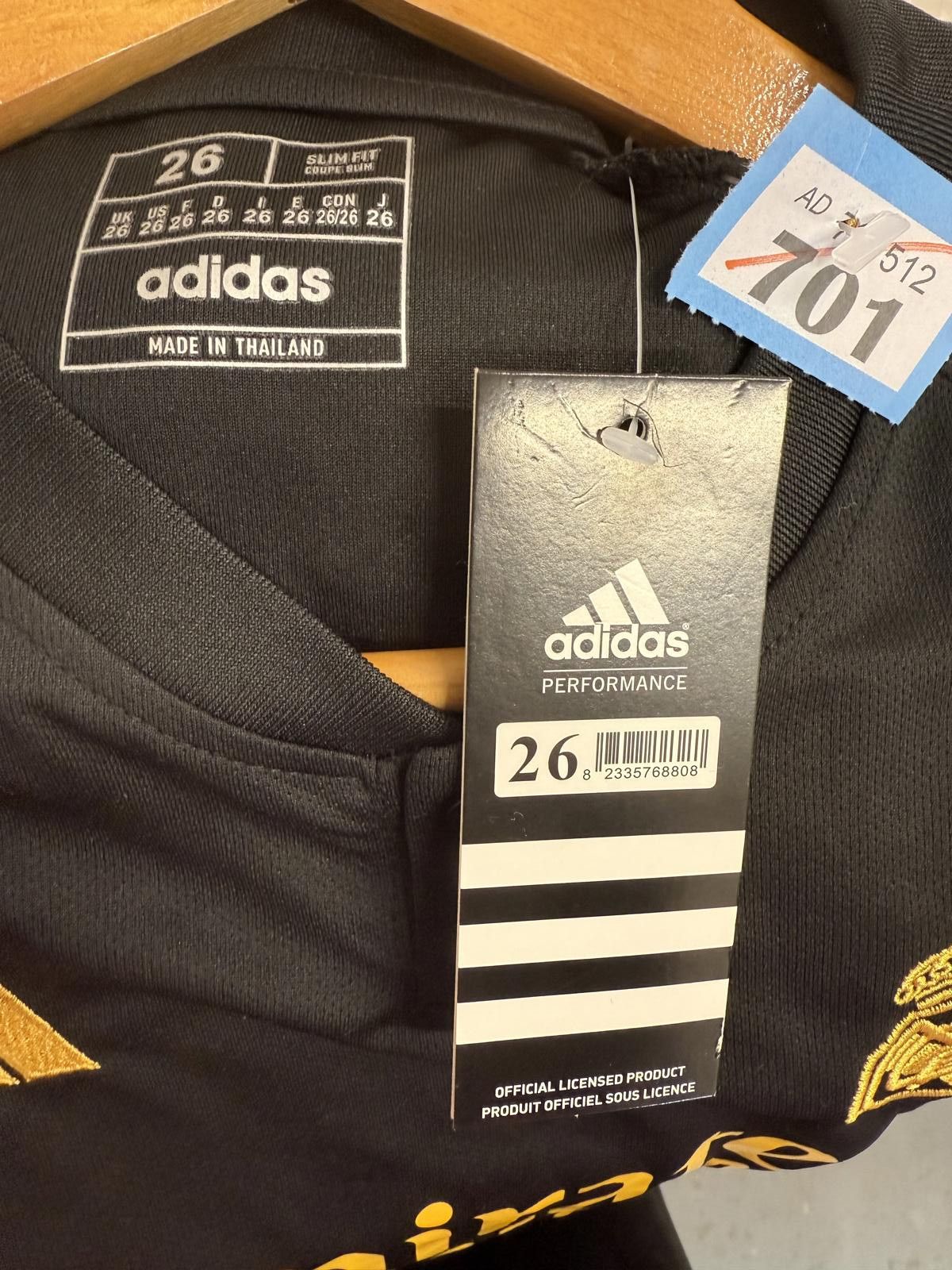 Adidas Adidas Real Madrid Black and Gold Football Jersey Size 26 Size ONE SIZE - 2 Thumbnail