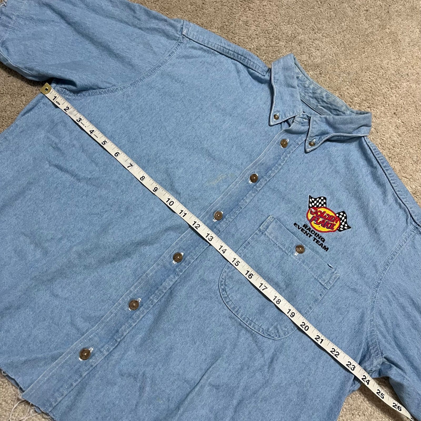 Other Vintage Golden Flake Racing Distressed Denim Button Up Large Size US L / EU 52-54 / 3 - 6 Thumbnail