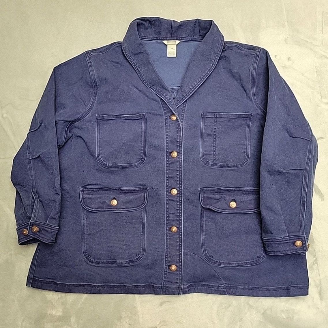 Duluth Trading Company Duluth Trading Co Chore Jacket Womens 3X Blue Stretch Canvas Utility Gorpcore Size XXL / US 16-18 / IT 52-54 - 2 Thumbnail
