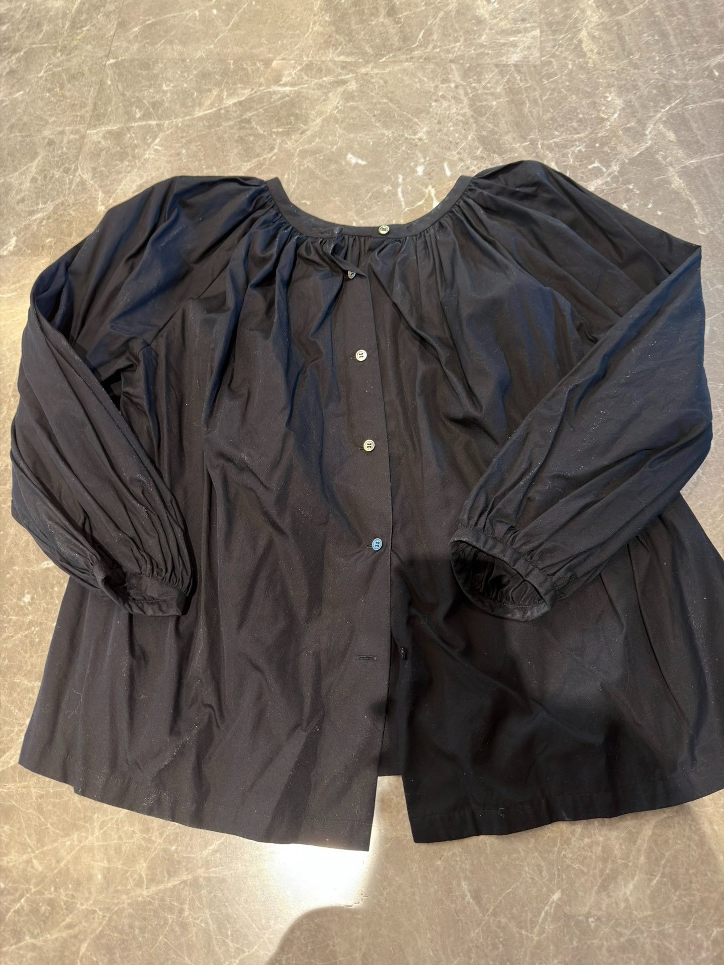 Comme des Garcons CDG Black Gathered Button Top Size S / US 4 / IT 40 - 1 Thumbnail