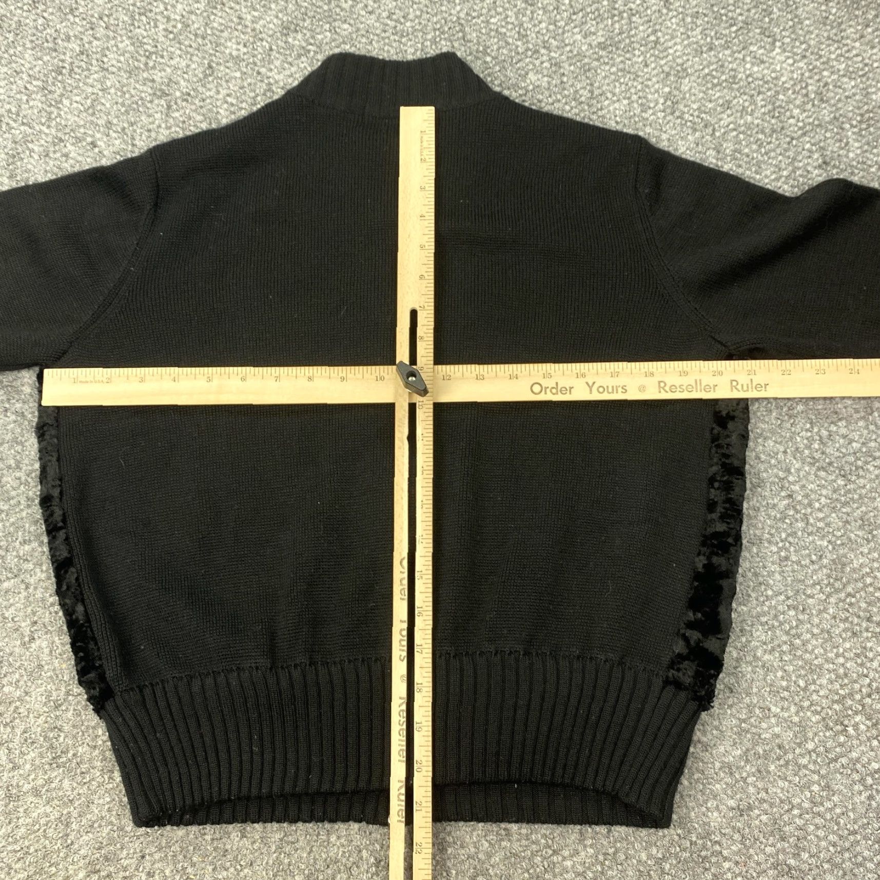 Vintage VINTAGE i.e. Jacket Womens Large Black Bomber Acetate Knit Zip Up Solid Retro Style Size L / US 10 / IT 46 - 6 Thumbnail