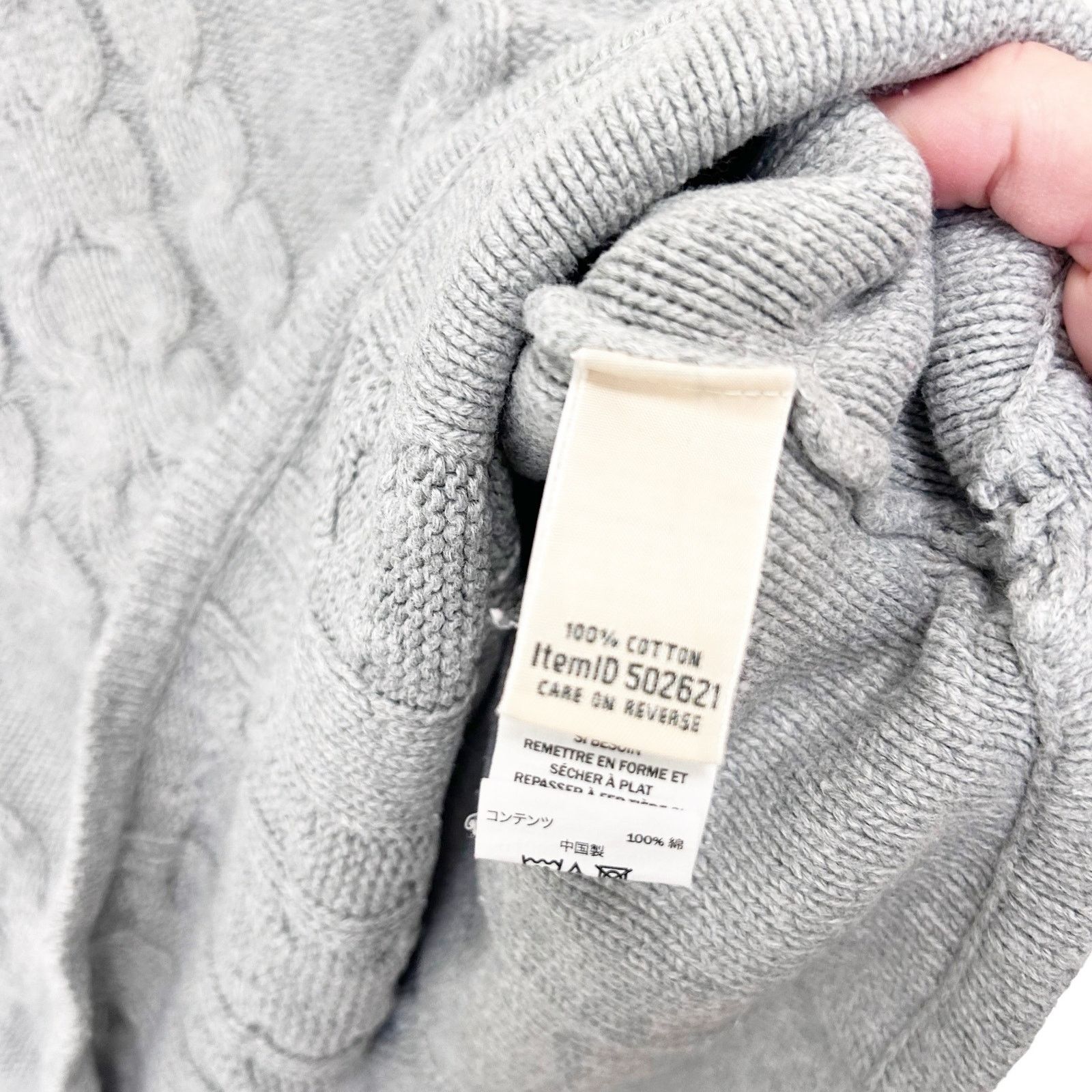 L.L. Bean LL Bean Gray Cable Knit Turtleneck Sweater Sz M Size M / US 6-8 / IT 42-44 - 3 Thumbnail