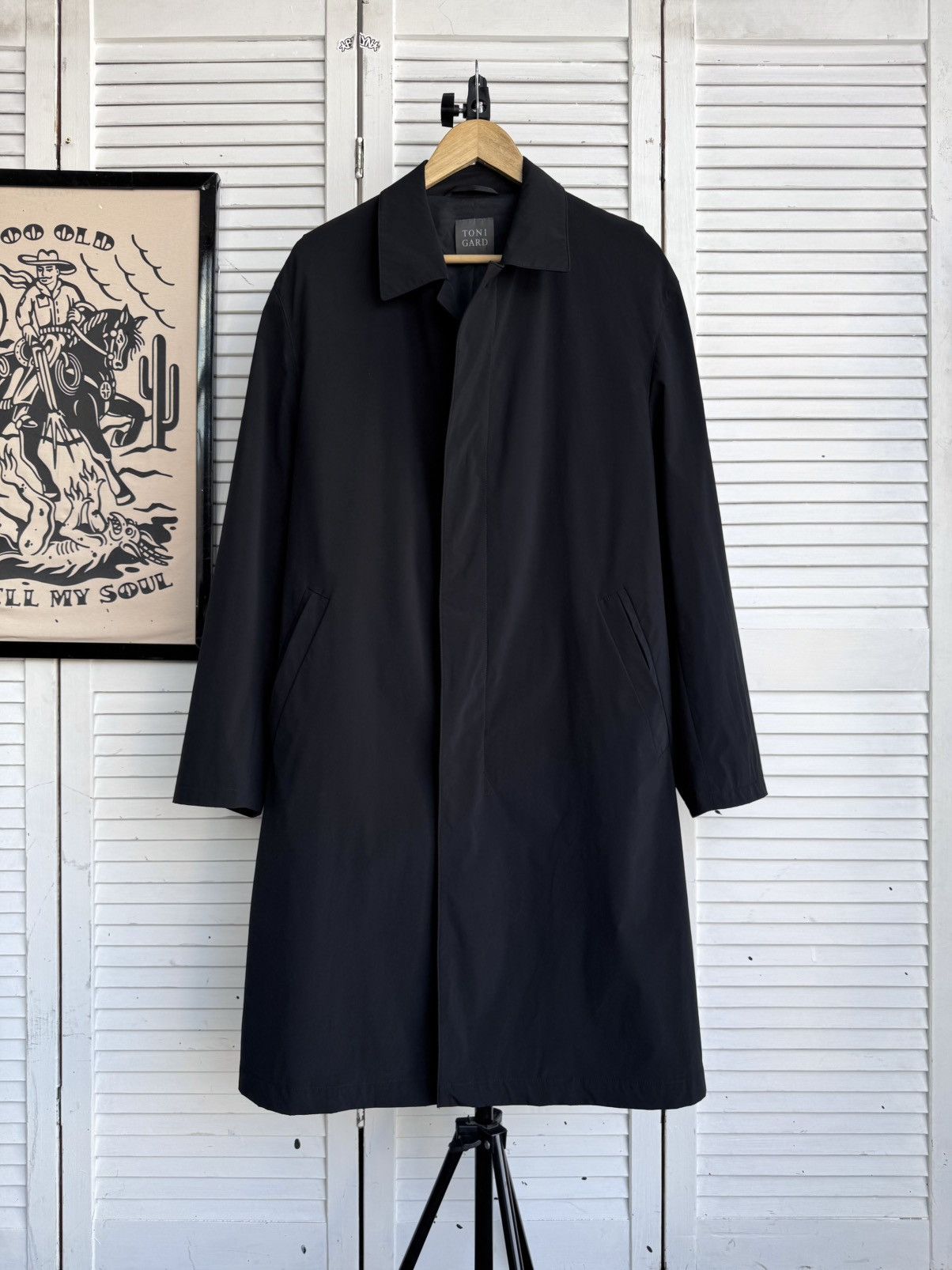 TONI GARD Vintage TONI GARD Minimalist Navy Technical Car Coat German Size US L / EU 52-54 / 3 - 1 Thumbnail