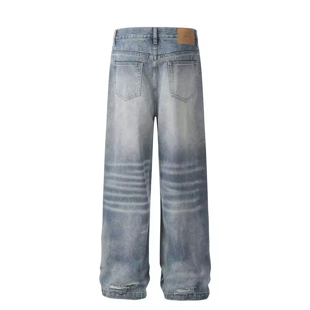Japanese Brand × Jean Washed Button Floor-mopping Pants Baggy Jeans Size US 29 - 5 Thumbnail