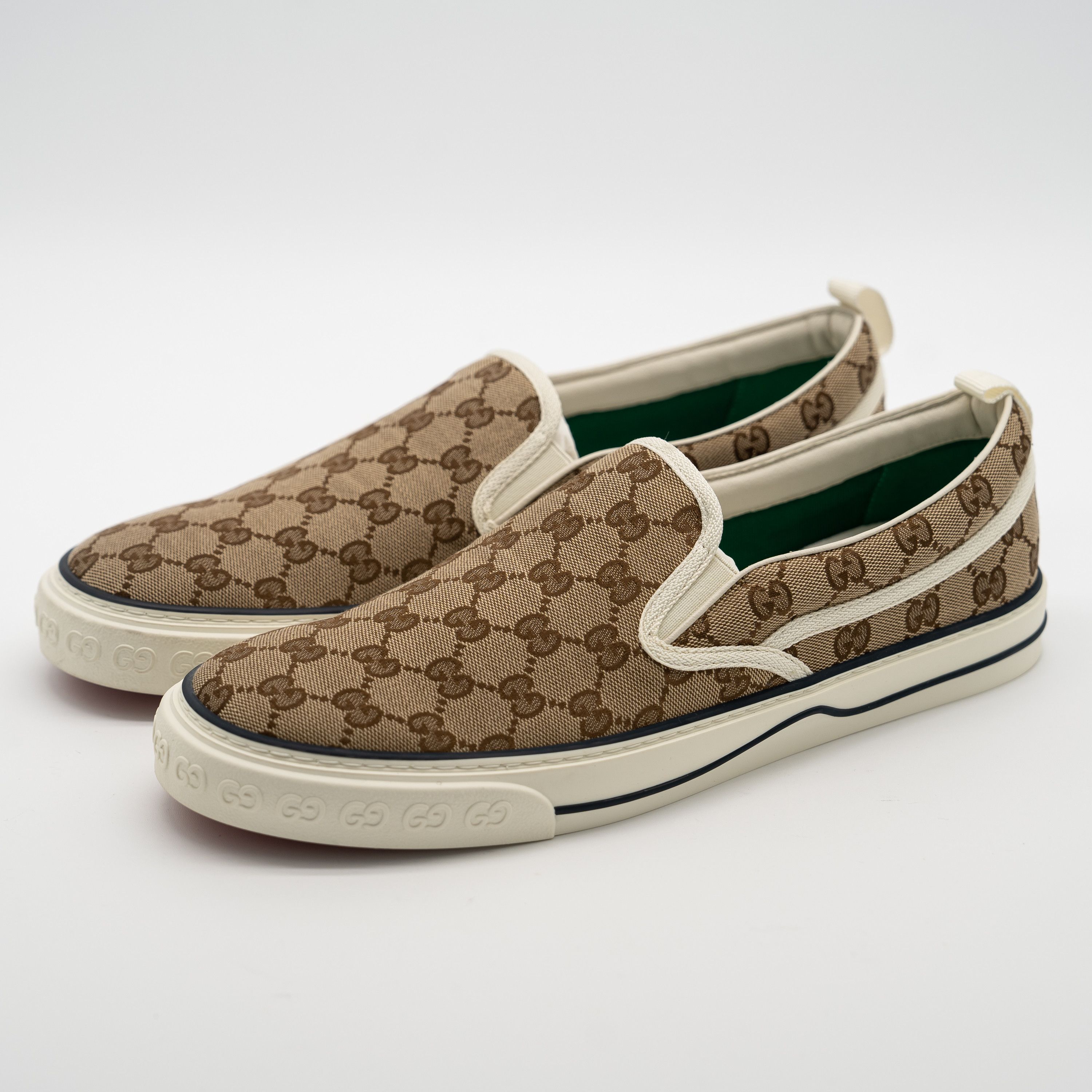 Gucci 13 US Gucci Tennis Slip On Canvas GG Brown Beige Size US 13 / EU 46 - 1 Thumbnail