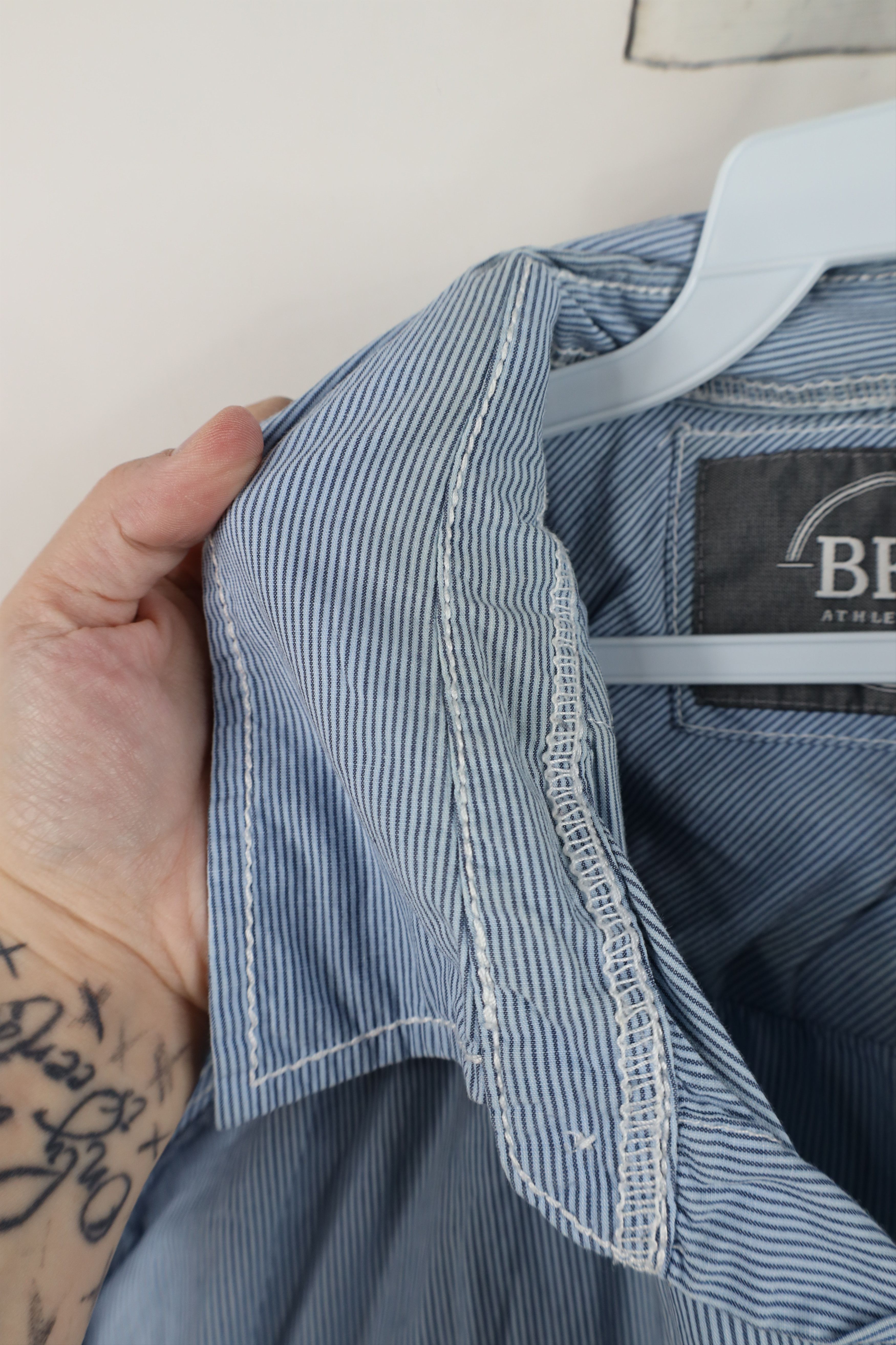 Vintage Buckle BKE Thick Stitch Striped MMA Collared Button Shirt Size US XXL / EU 58 / 5 - 8 Thumbnail
