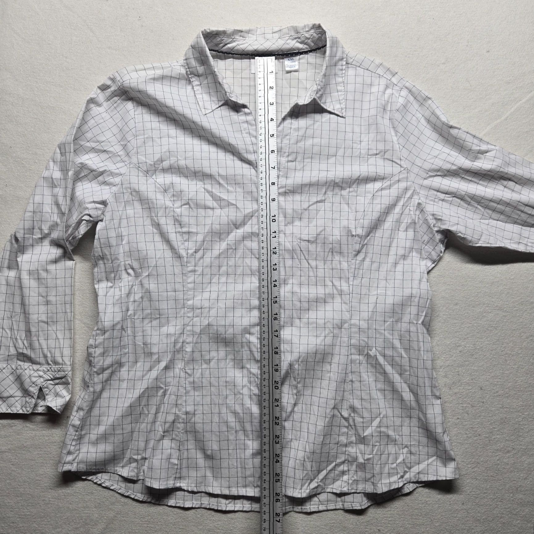 Vintage Vintage Lee Riders Women’s White V-Neck Button-Up Shirt 2XL Casual Business Office Size XXL / US 16-18 / IT 52-54 - 7 Thumbnail
