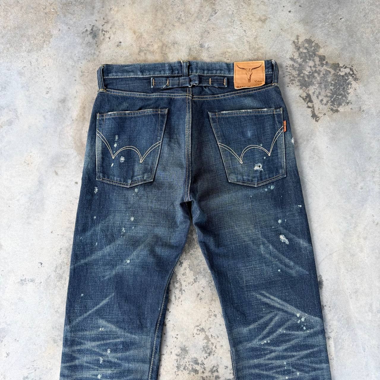 Edwin VINTAGE EDWIN 505ZX BUCKLE BACK REDLINE DISTRESSED HONEYCOMB Size US 30 / EU 46 - 16 Thumbnail