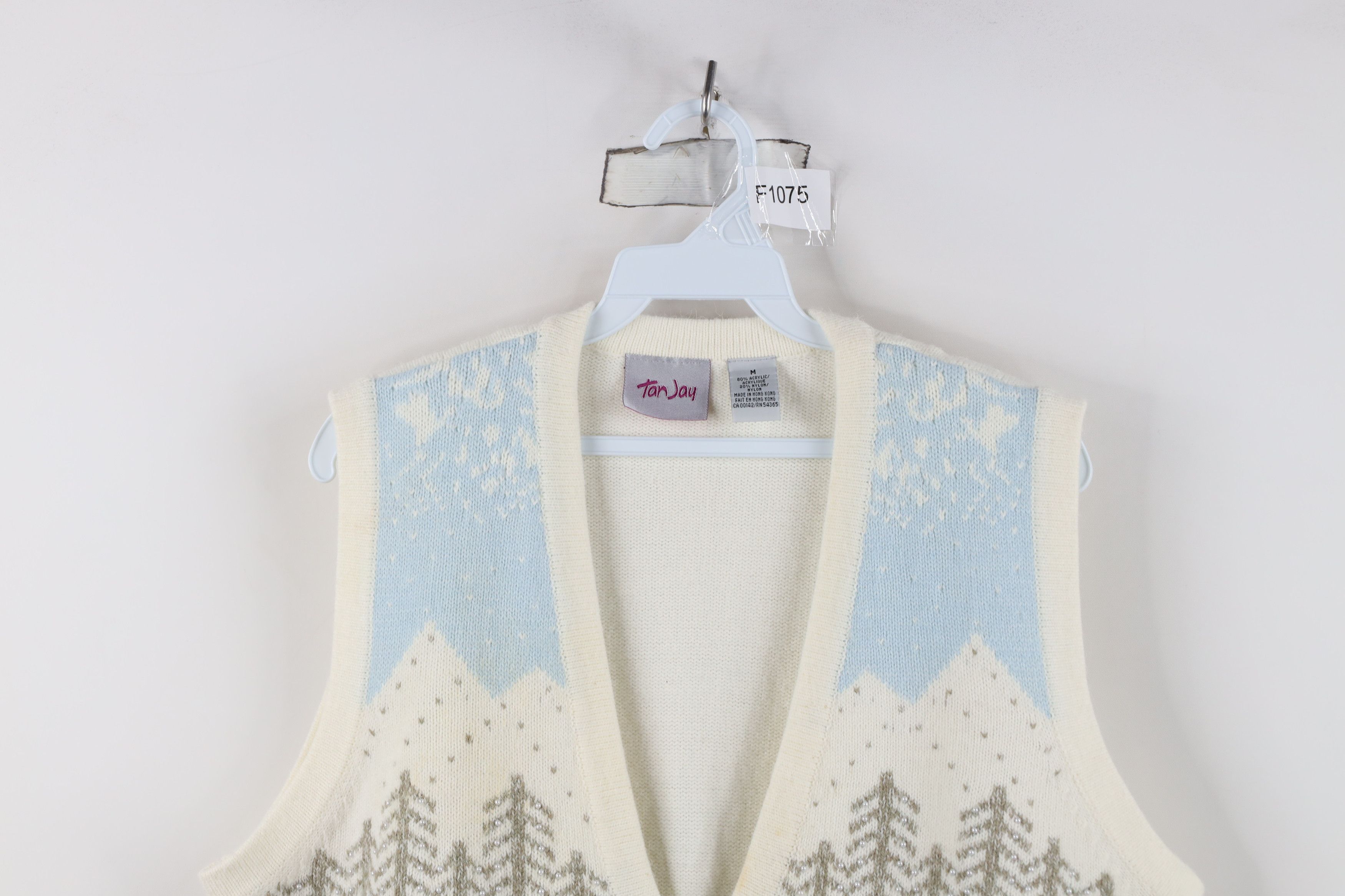 Vintage Vintage 90s Streetwear Beaded All Over Print Sweater Vest Size M / US 6-8 / IT 42-44 - 2 Thumbnail