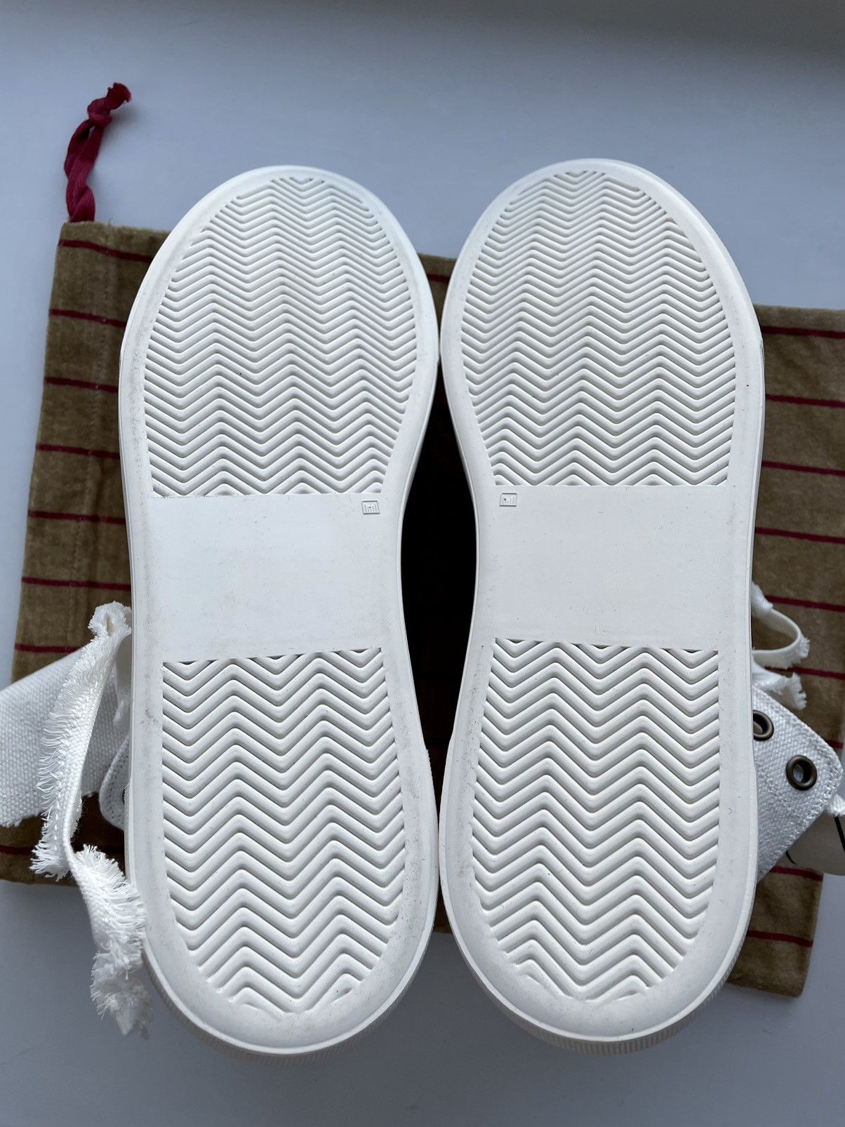 Uma Wang Uma Wang White Canvas Tennis Shoe Hi Top Sneakers Size 43 Size US 9.5 / EU 42-43 - 11 Thumbnail