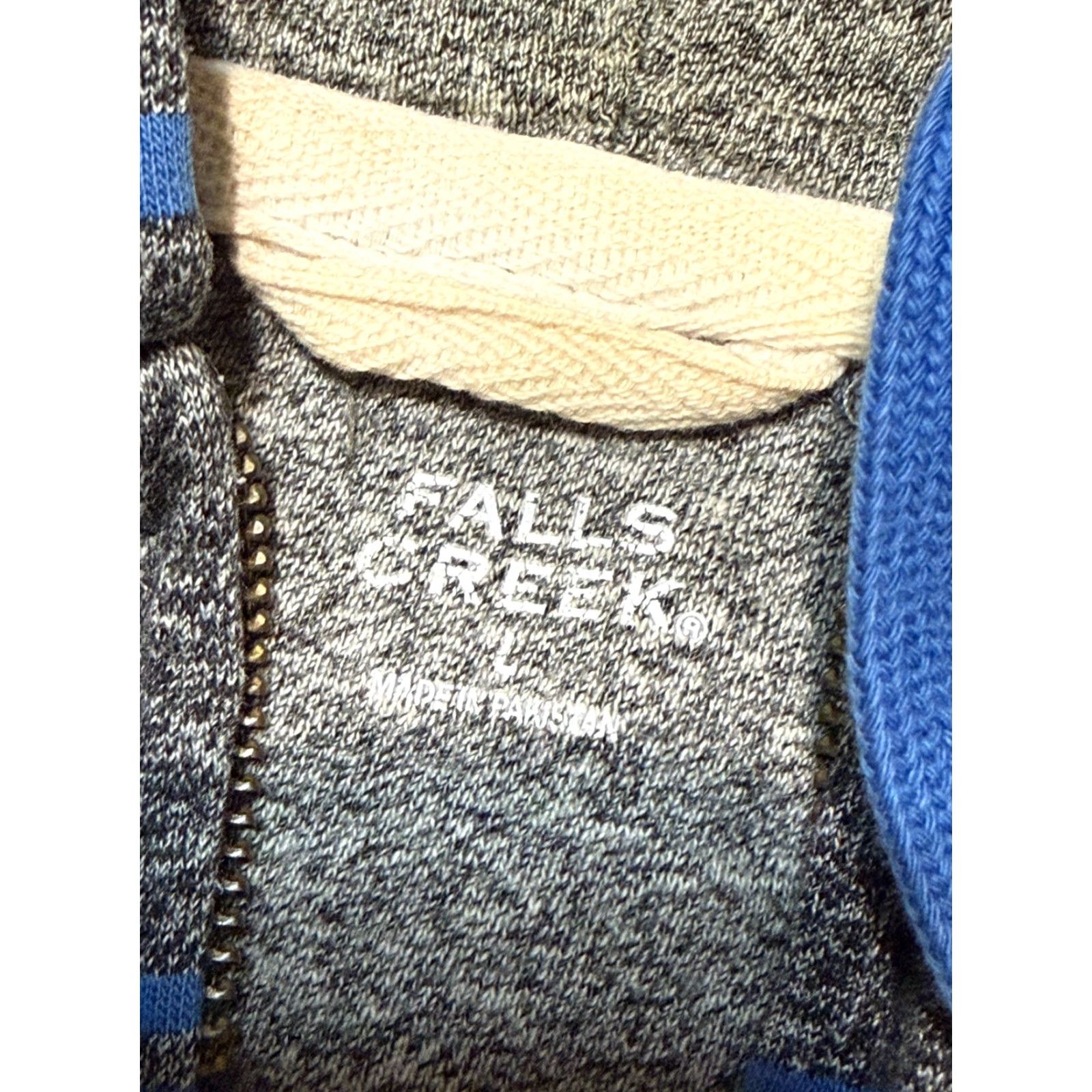 Vintage Falls Creek Sweatshirt Men L Gray blue Striped Full Zip Hooded Regular Fit Size US L / EU 52-54 / 3 - 5 Thumbnail