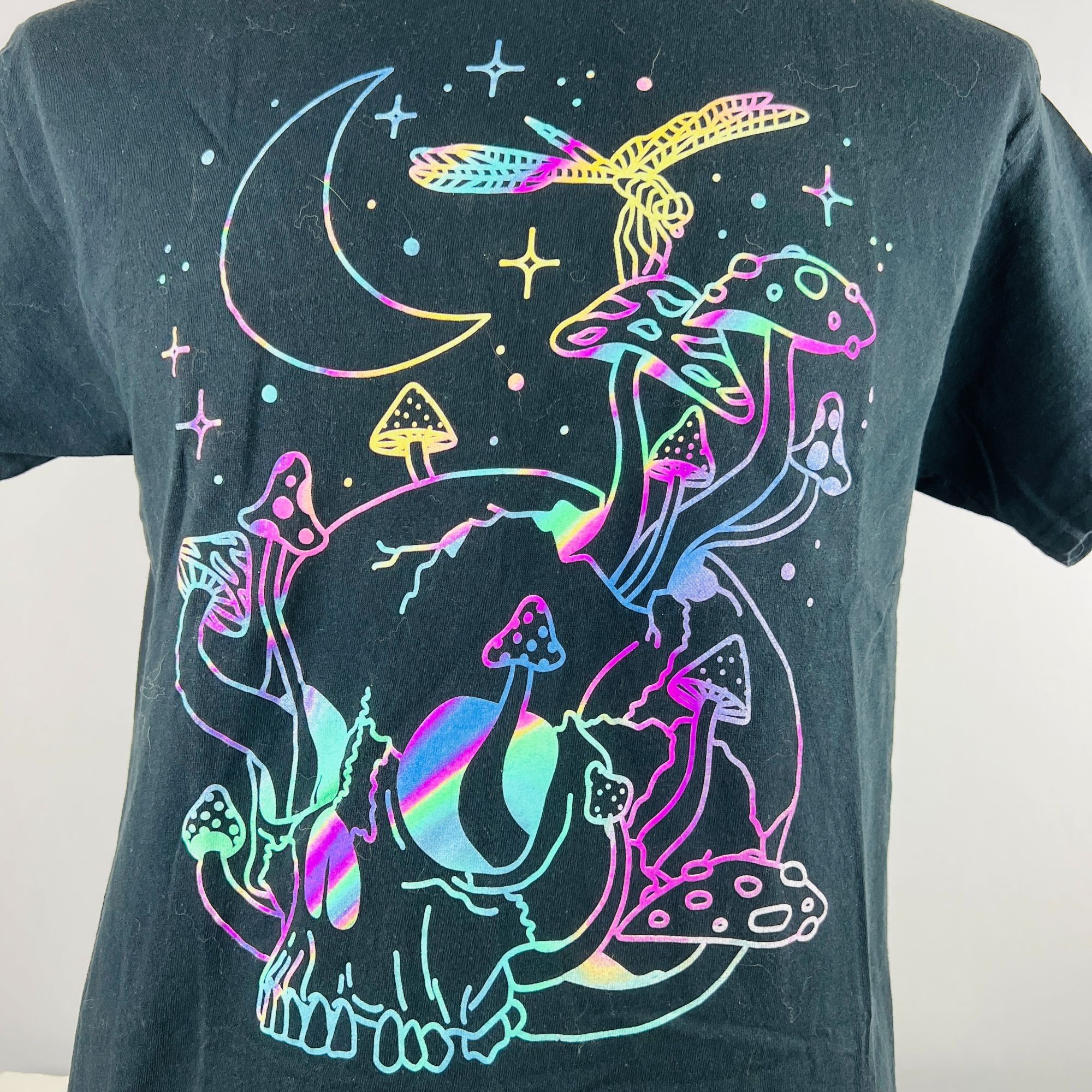 Other Mushroom Skull Psychedelic Large Glow In Dark T-Shirt Shirt Size US L / EU 52-54 / 3 - 2 Thumbnail