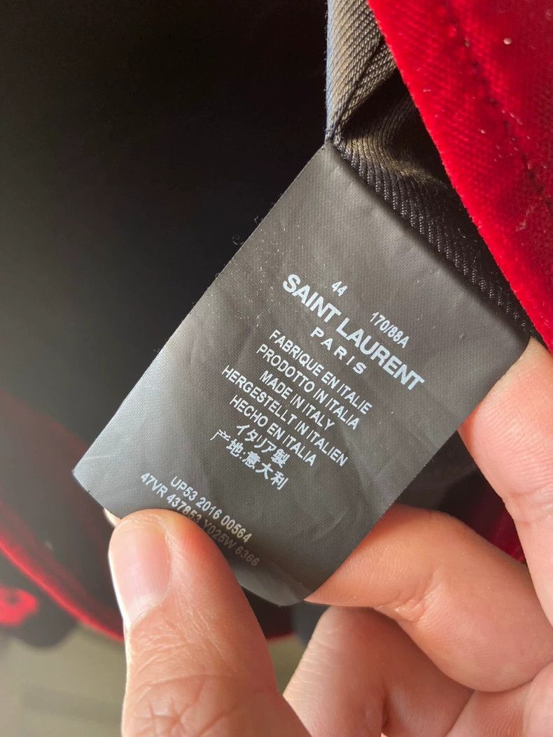 Saint Laurent Paris classic red velvet crystal detail jacket-2507 Size US L / EU 52-54 / 3 - 7 Thumbnail
