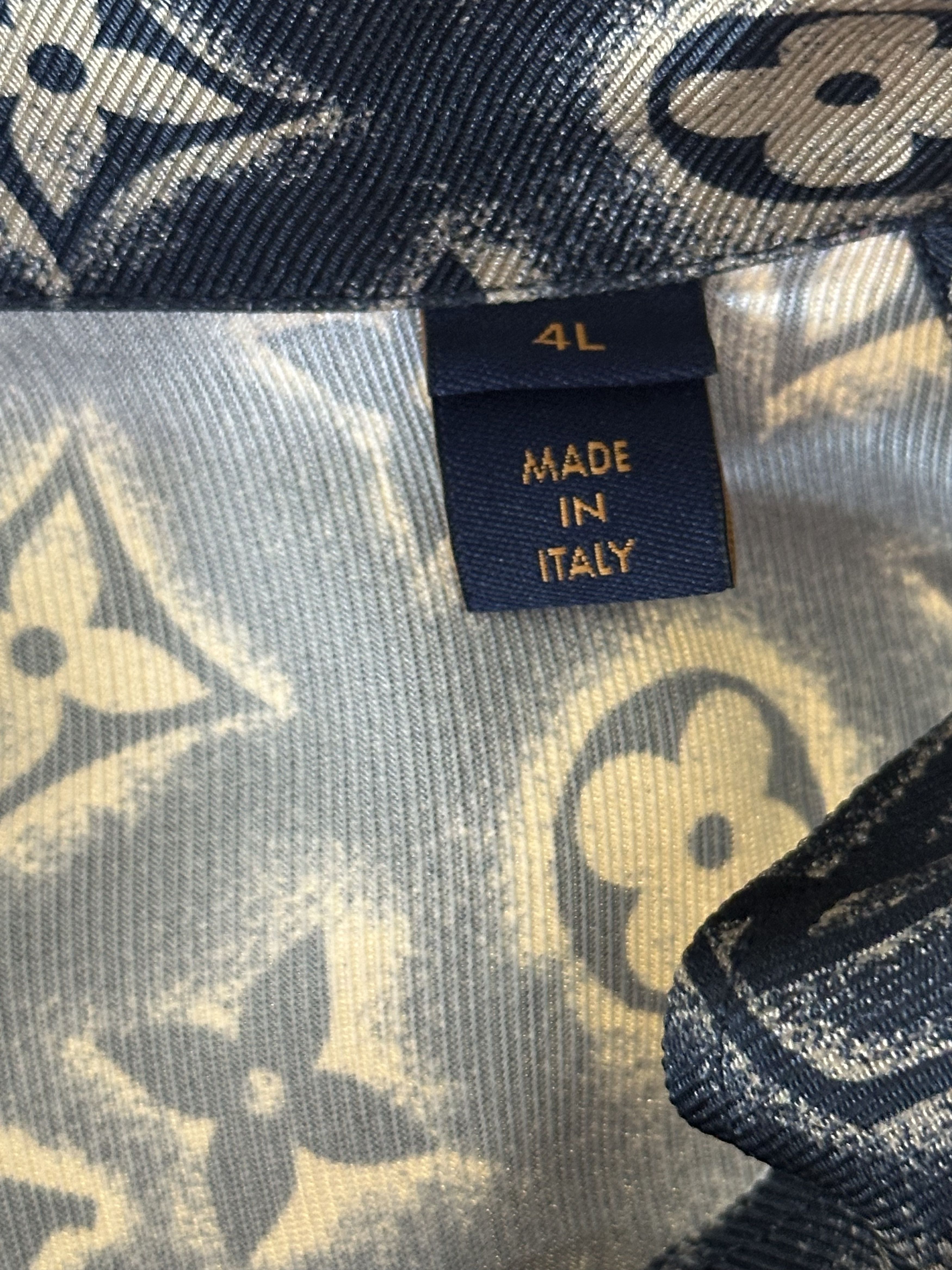 Louis Vuitton Louis Vuitton Navy & Beige Monogram Button Up Shirt Size US XXL / EU 58 / 5 - 4 Thumbnail