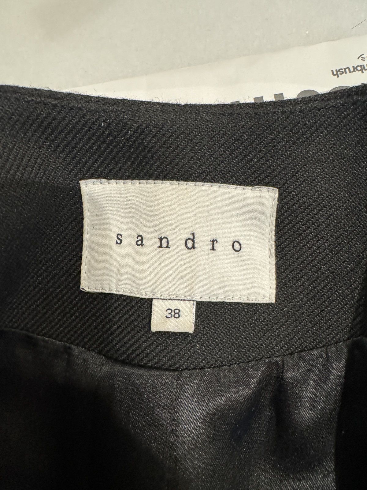 Sandro Sandro blazer Black Leather Lapel Size S / US 4 / IT 40 - 3 Thumbnail