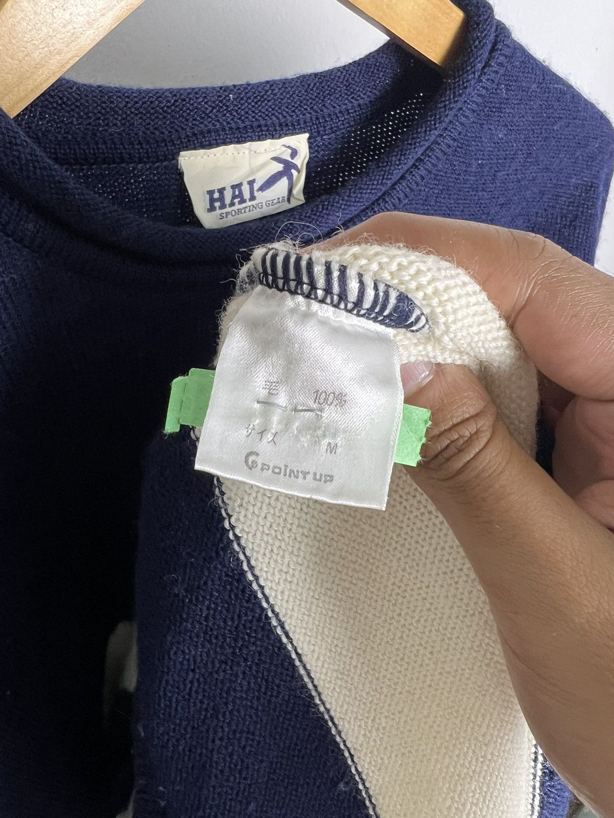 Hai Sporting Gear × Issey Miyake × Japanese Brand Vintage Hai Sporting Gear Knit Sweater Big Design Size US M / EU 48-50 / 2 - 4 Thumbnail