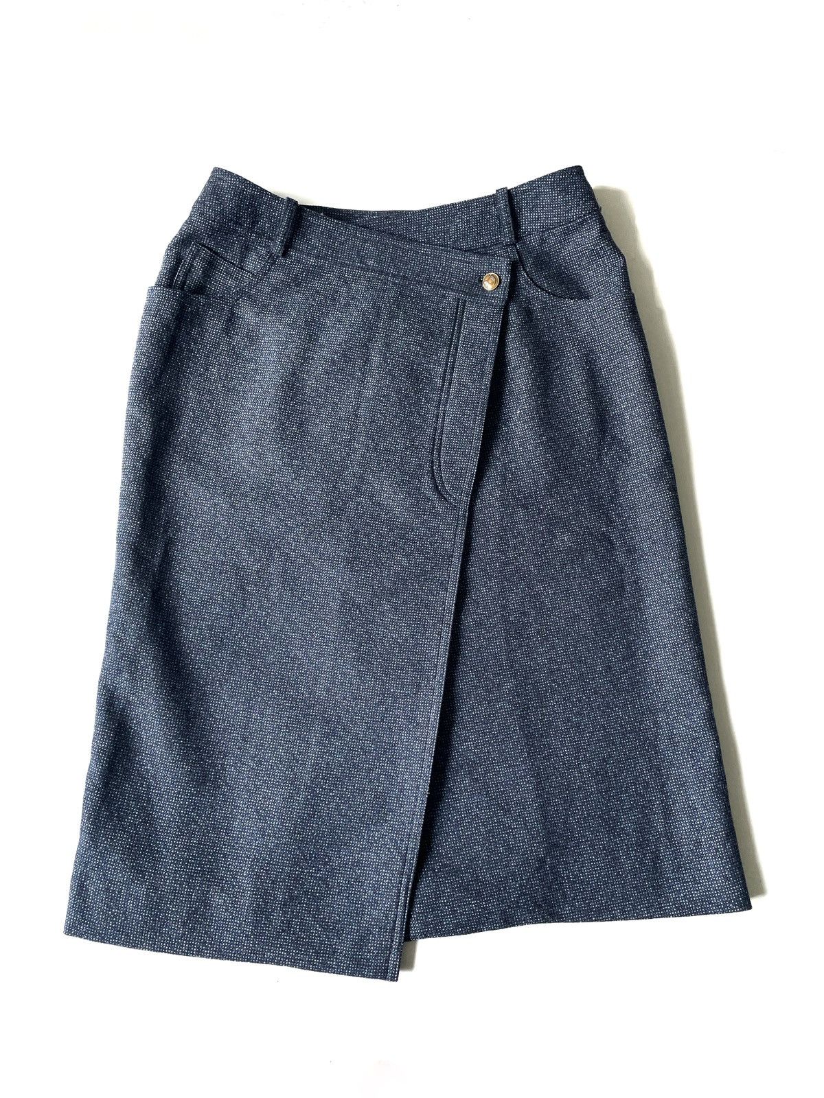 Christian Dior Monsieur × Dior Christian Dior Blue Wool & Cashmere & Silk Skirt Size 38/S-M Size 26" / US 2 / IT 38 - 1 Thumbnail
