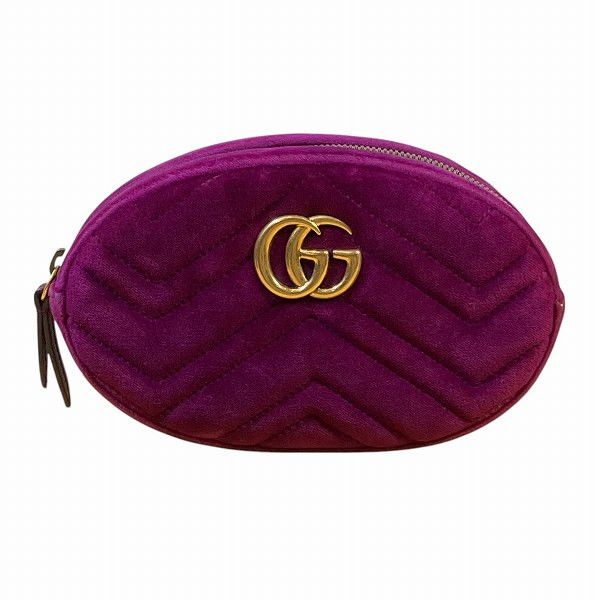 Gucci Gucci GG Marmont Velour Leather Waist Bag Leather Belt Bag 476434 DUTY FREE for USA